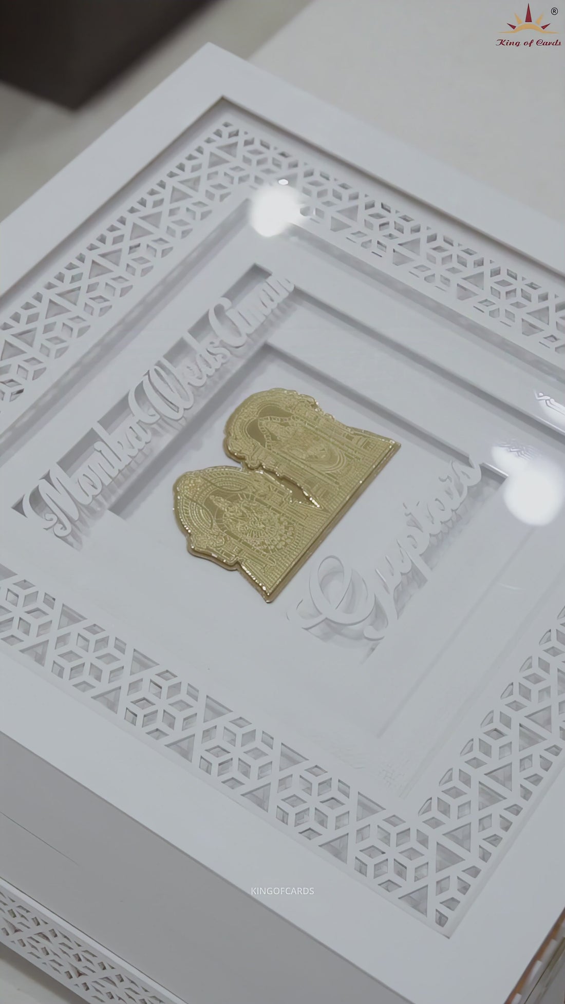 White Premium Laser Cut Luxury Invitation Box - KNLW20242