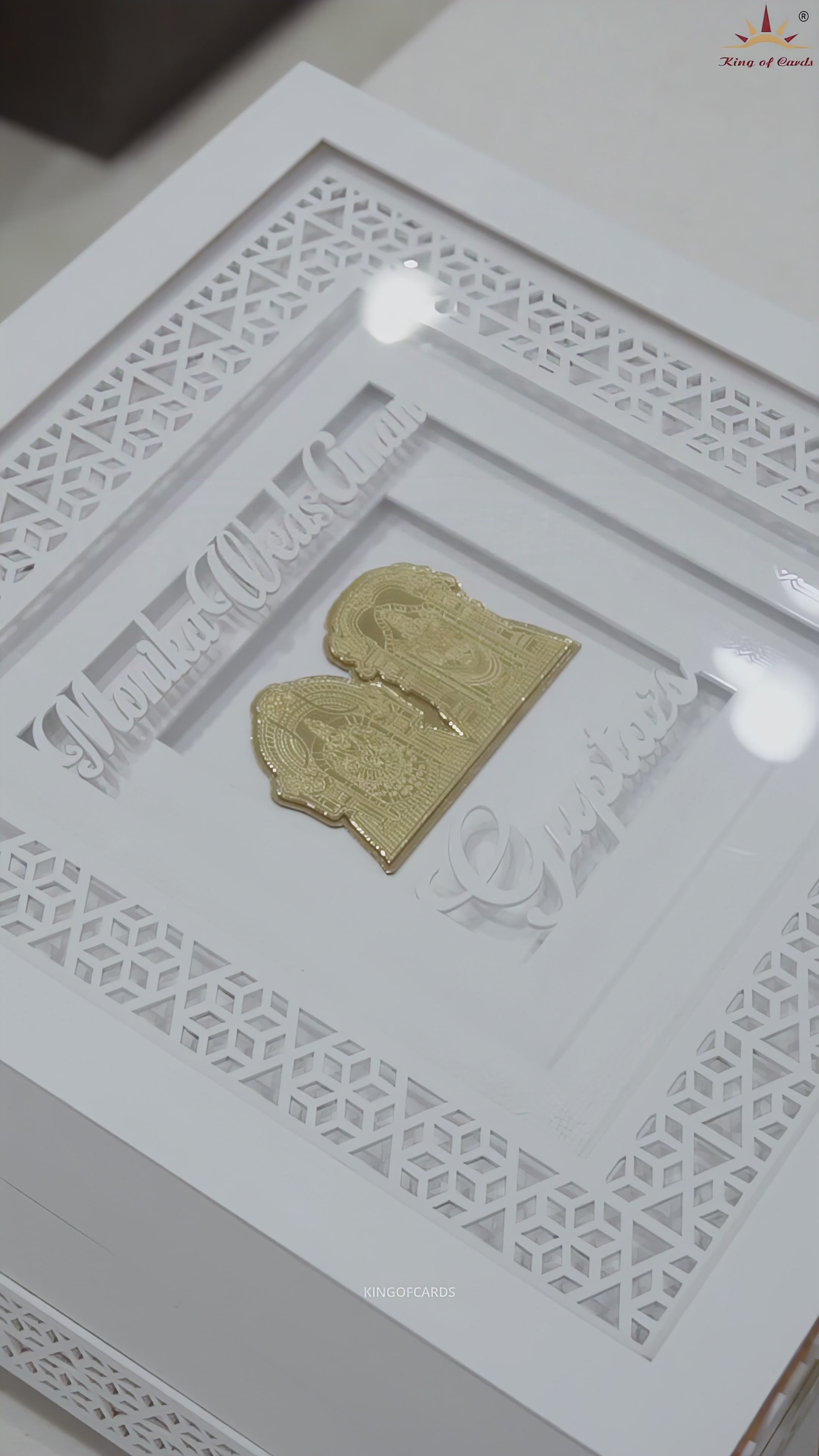 White Premium Laser Cut Luxury Invitation Box - KNLW20242