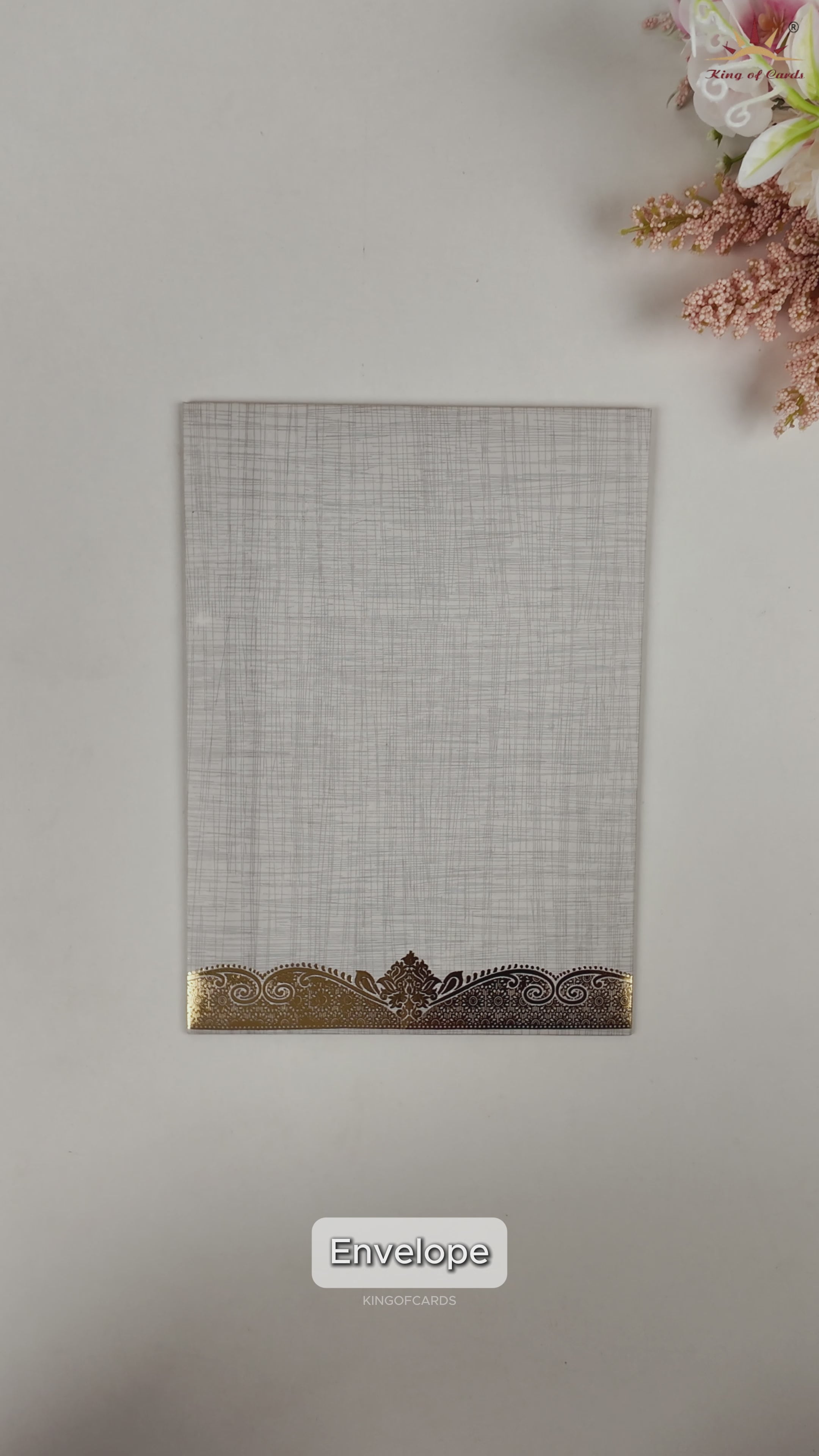 Grey Metallic Umbrella Ganesha Wedding Card - KNCP24GG