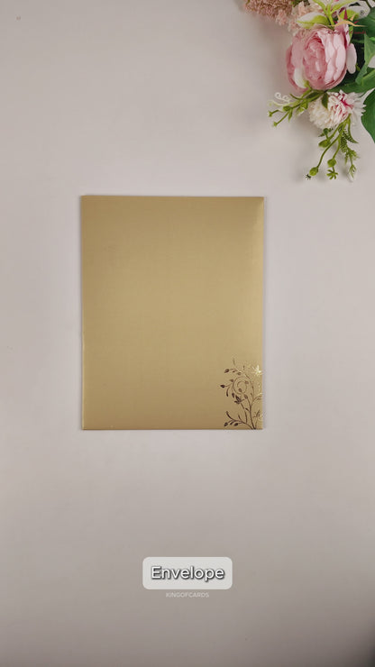 Gold Floral Wedding Inivitation-KNKT5026