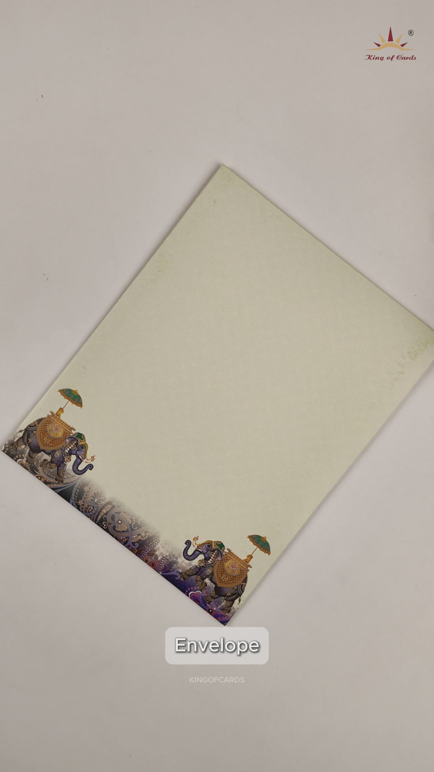 Cream Traditional Wedding Card-KNKJ1138