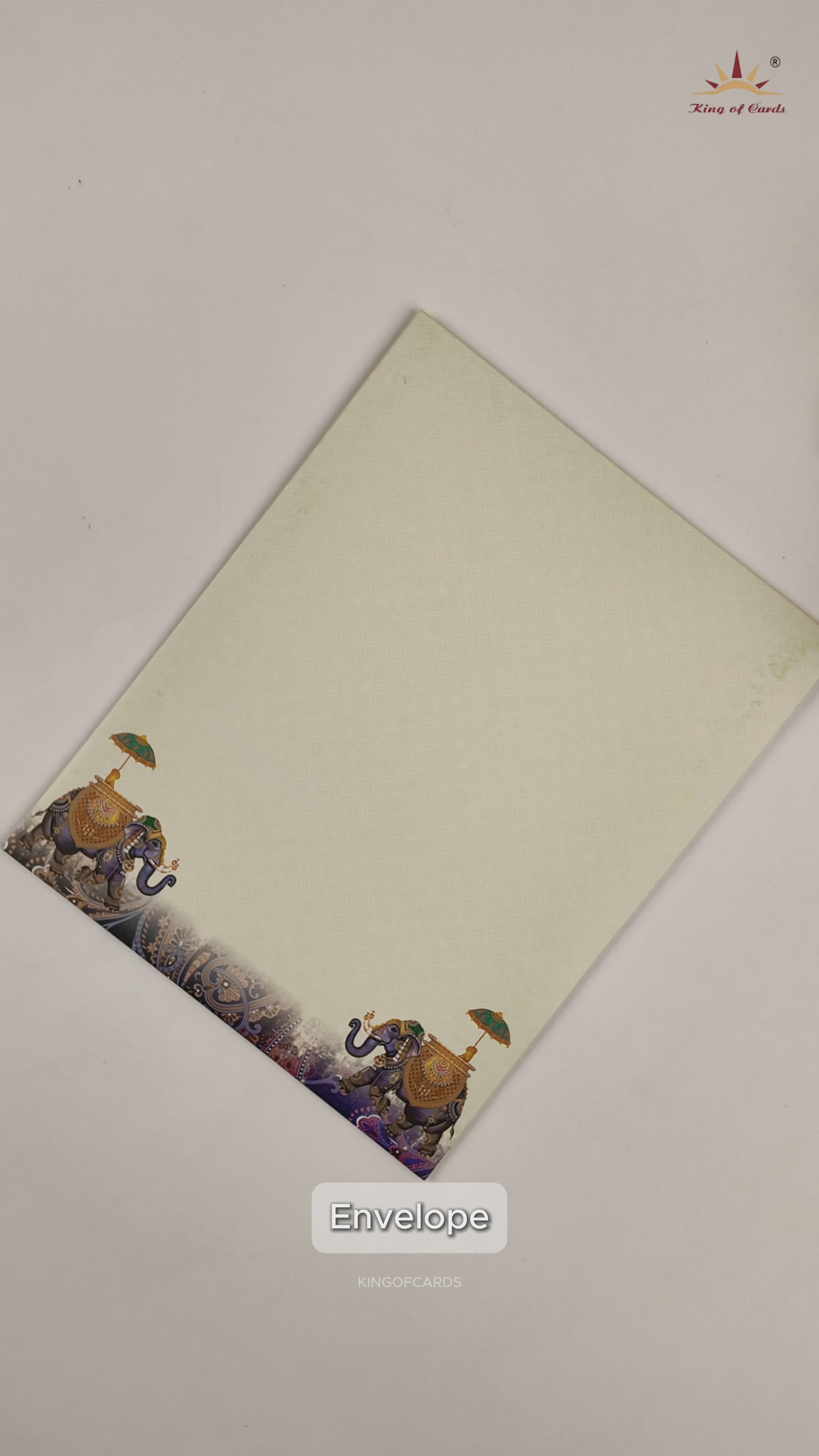 Cream Traditional Wedding Card-KNKJ1138