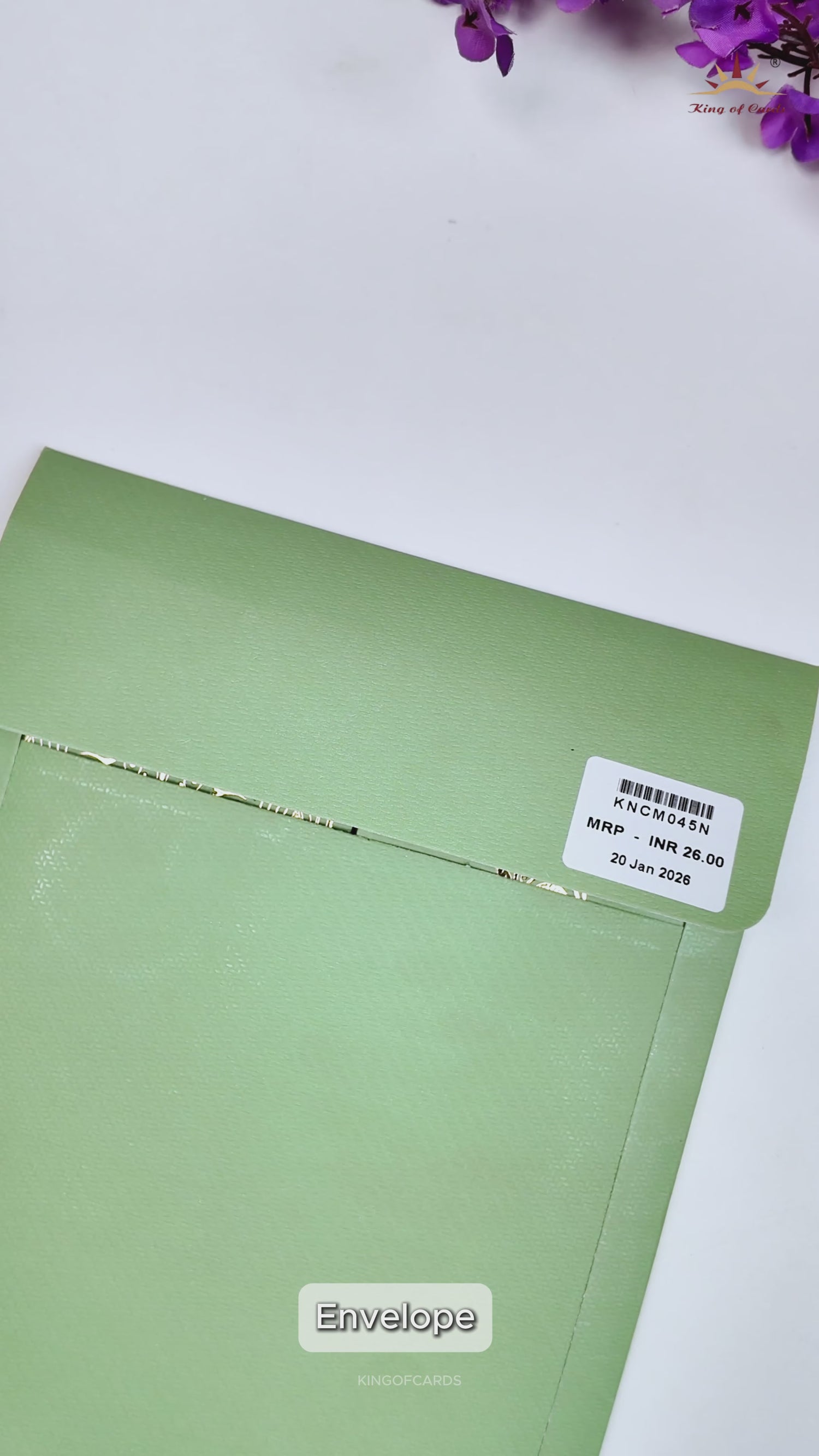 Sage Green Gold Couple Wedding Card-KNCM045N