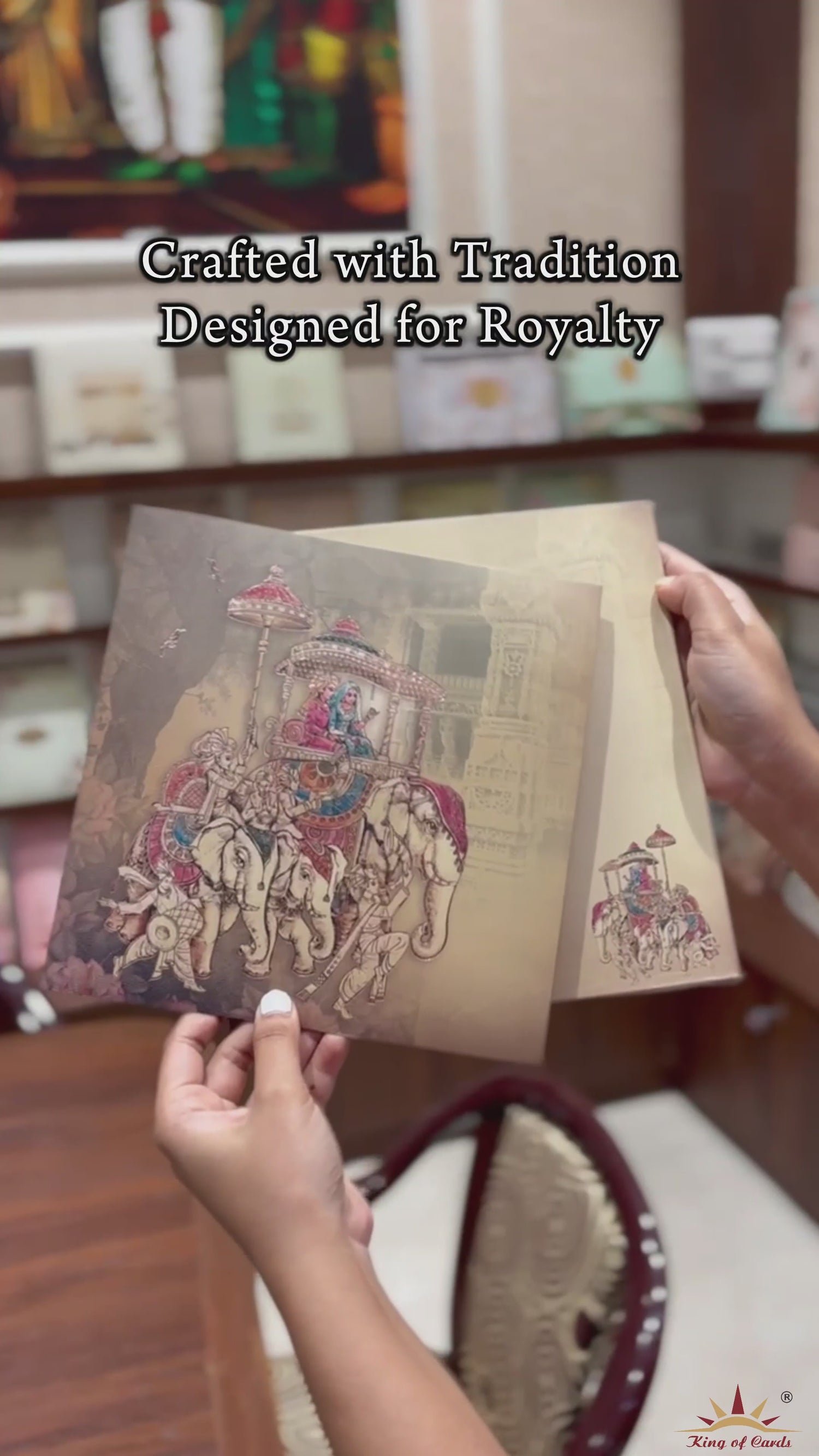 White Lotus Padded Invitation Card-KRC29850