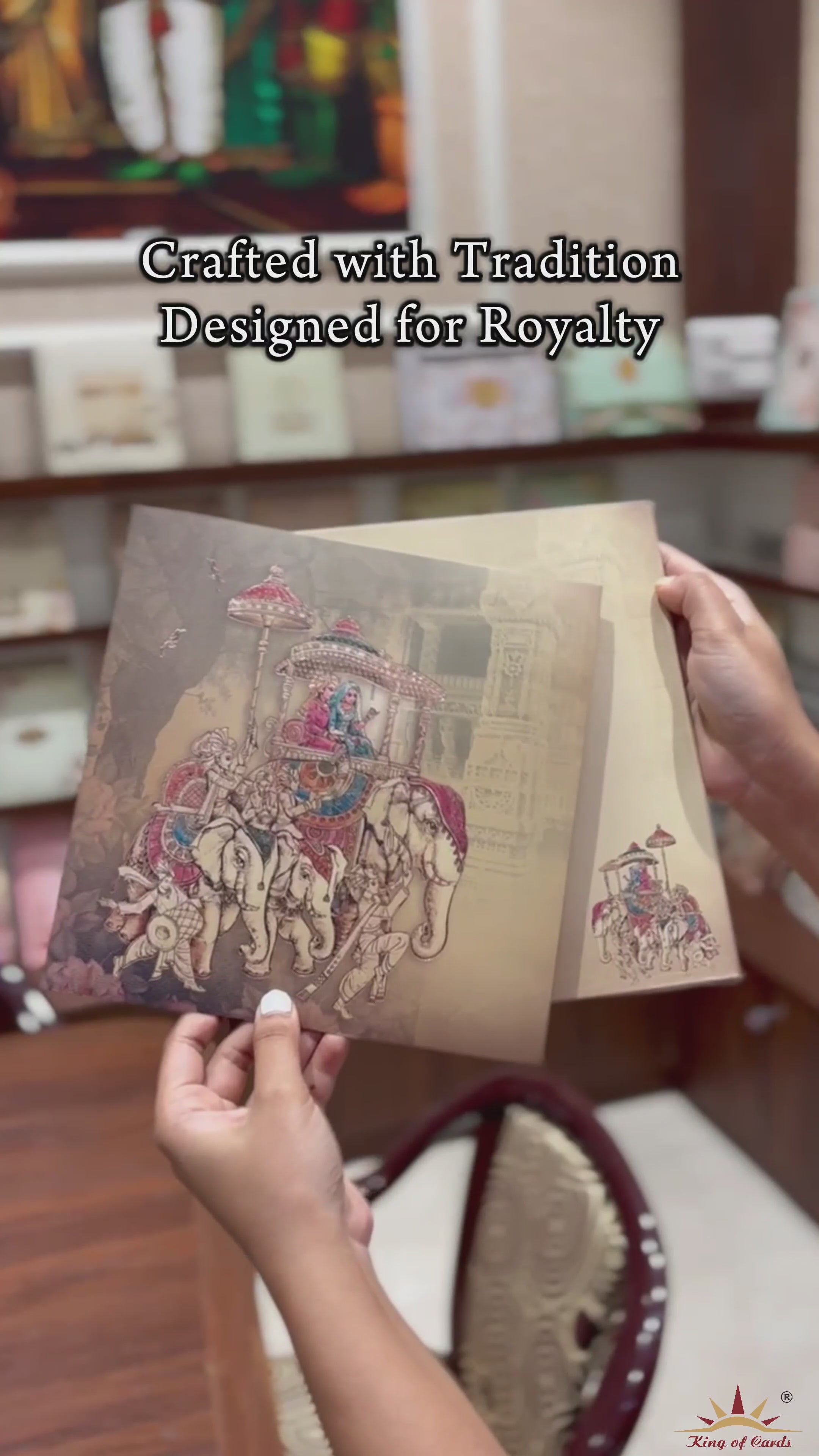 White Lotus Padded Invitation Card-KRC29850