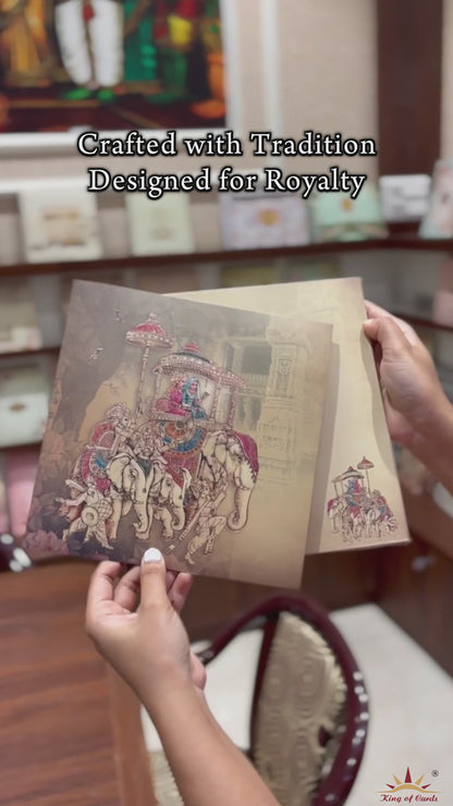 White Lotus Padded Invitation Card-KRC29850