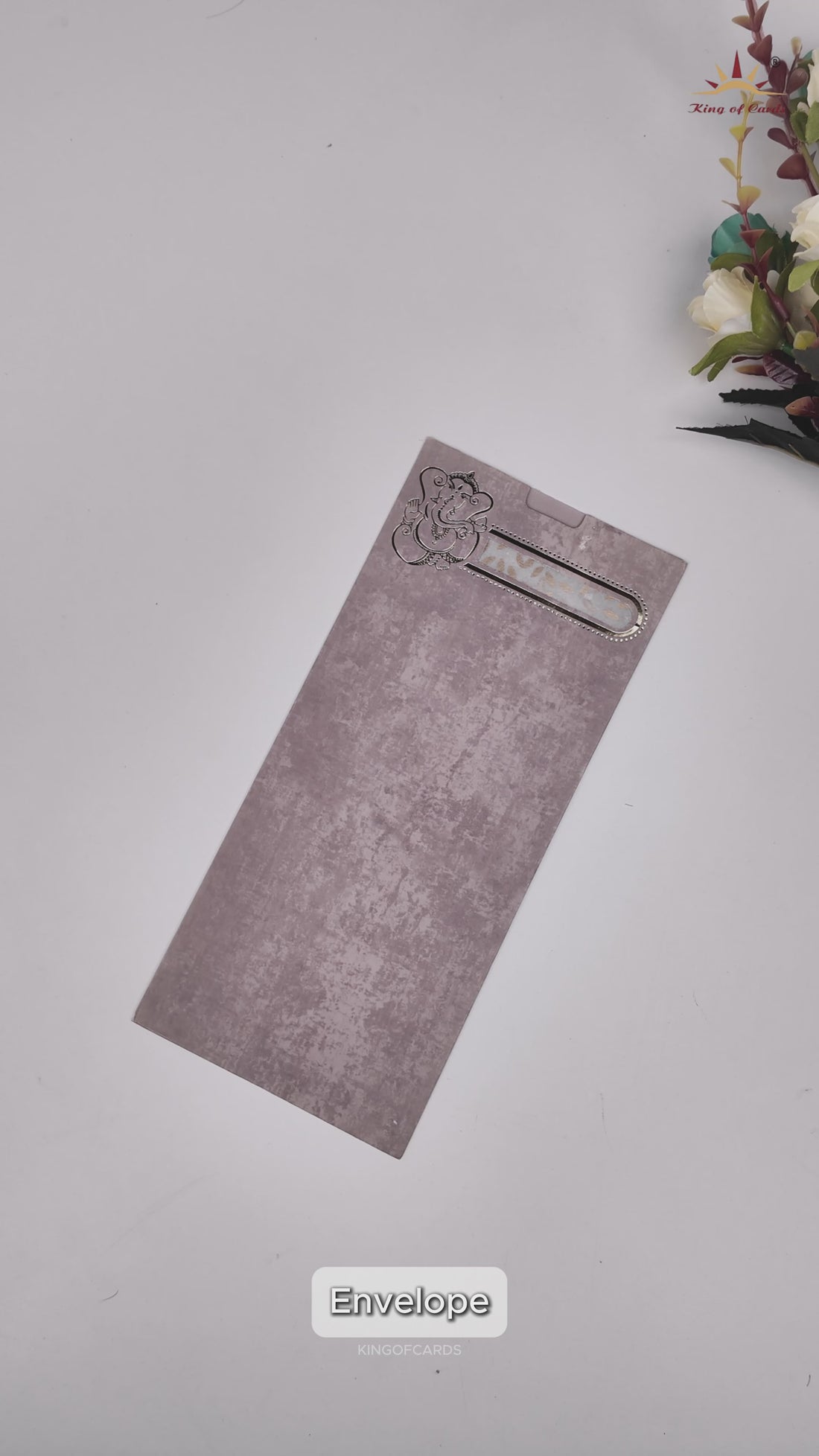 Lavender Single Sheet Wedding Card- KNPD1304