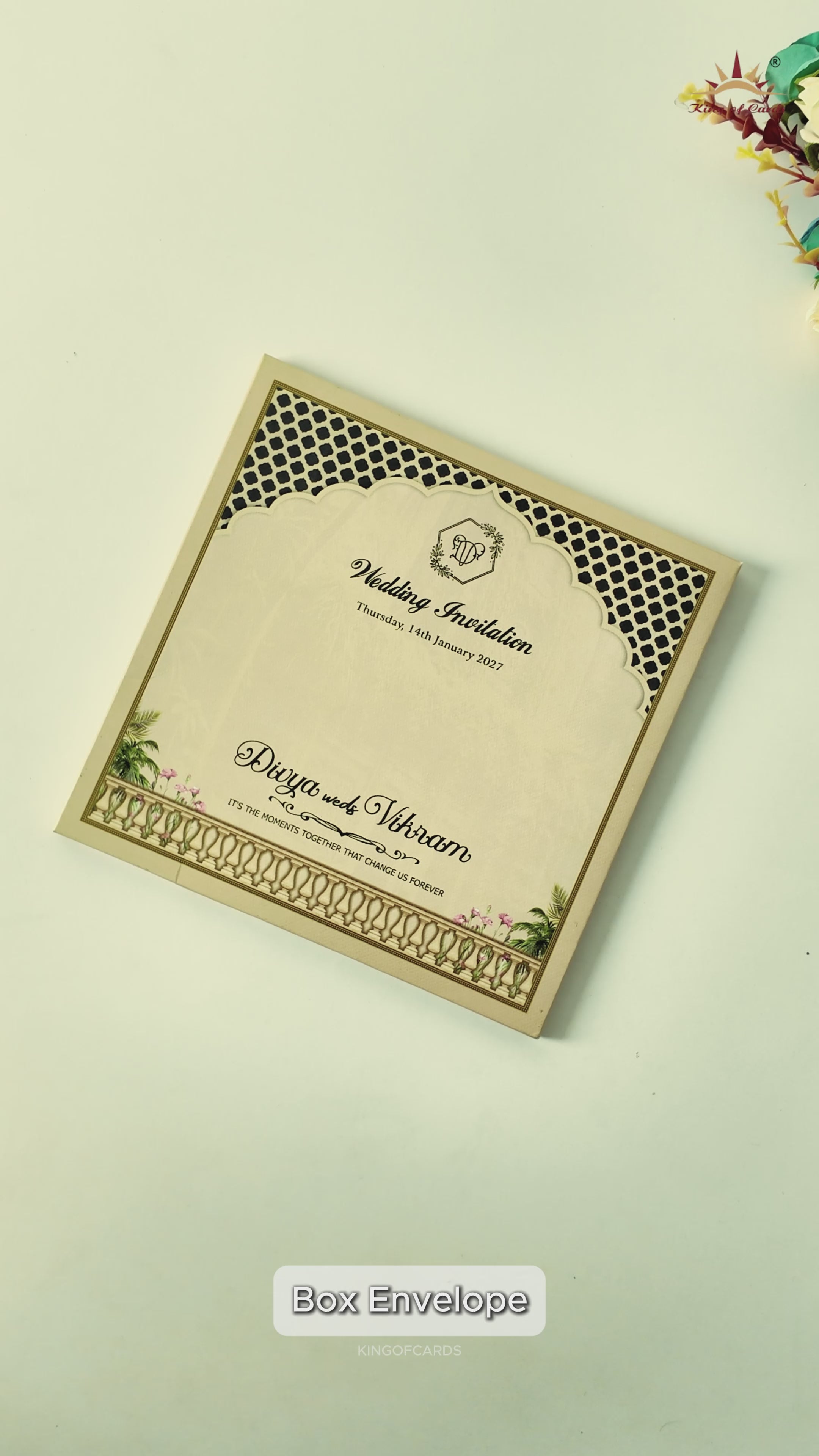 Green Bride Groom Wedding Card - KNKD8114