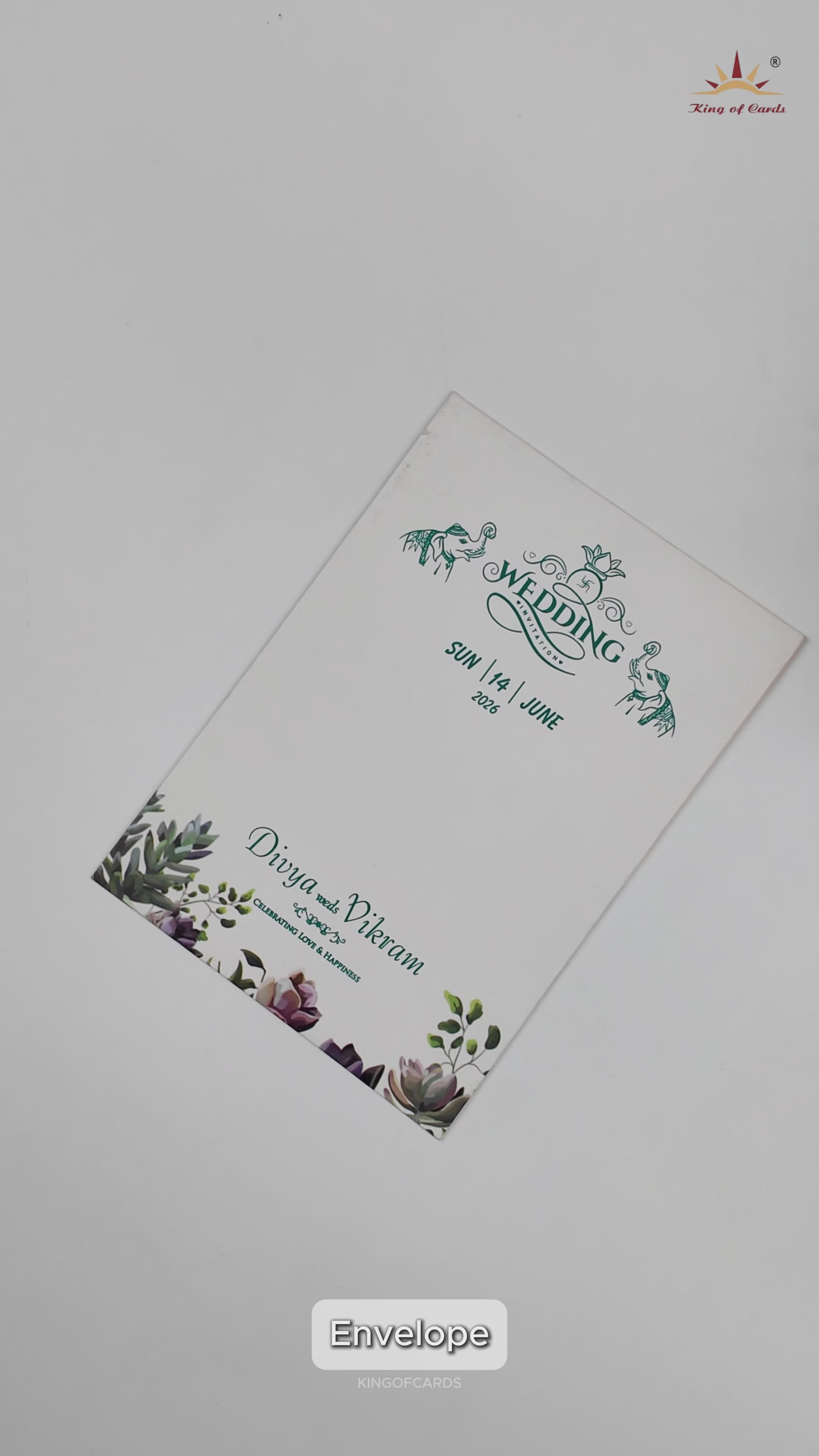 White Floral Single Sheet Invitation Card - KNS014WW