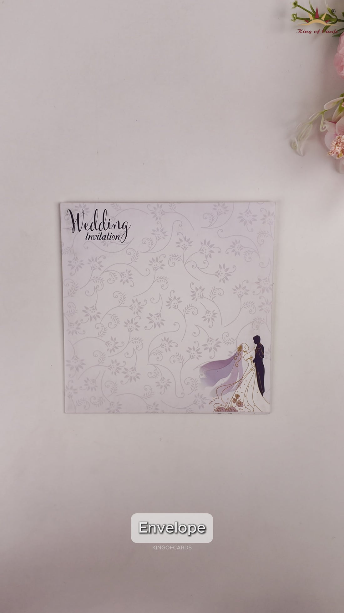 Lavender Bride Groom Wedding Card - KNBY5404