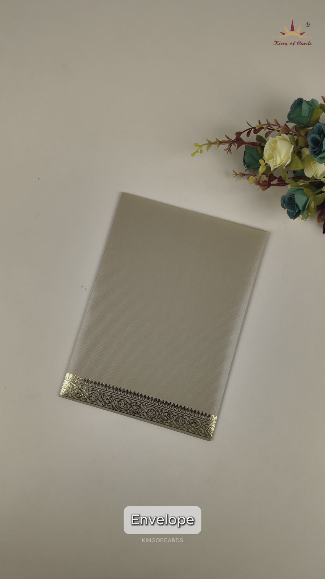 Grey Ganesha Single Sheet Wedding Card - KNKTGY026