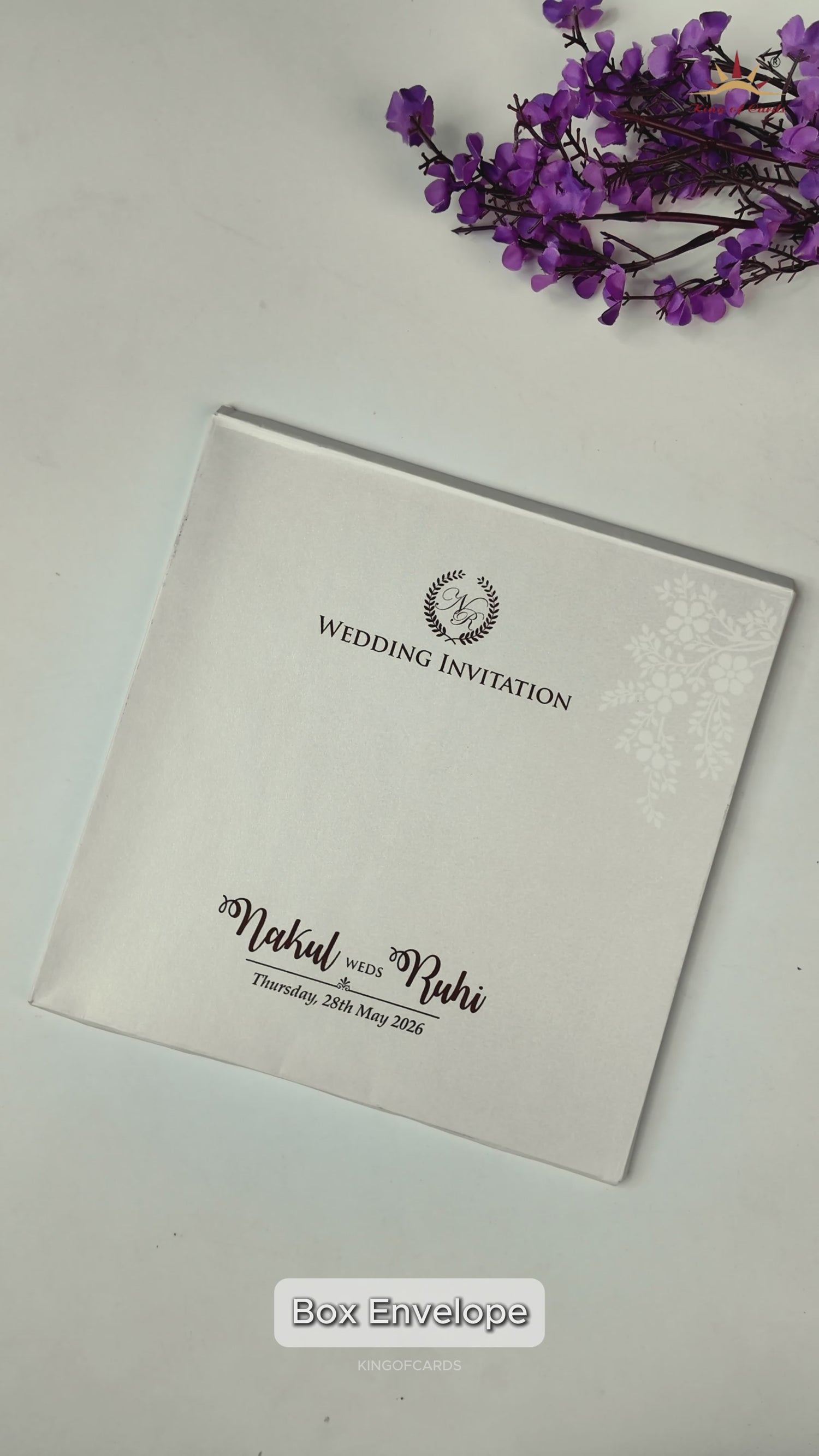 White Elephant Procession Wedding card-KRE28580