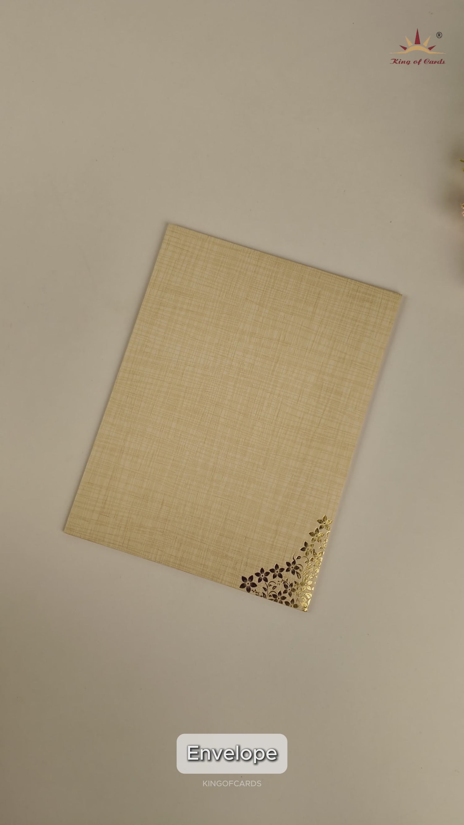 Cream Floral Ganesha Wedding Card - KNK7082S