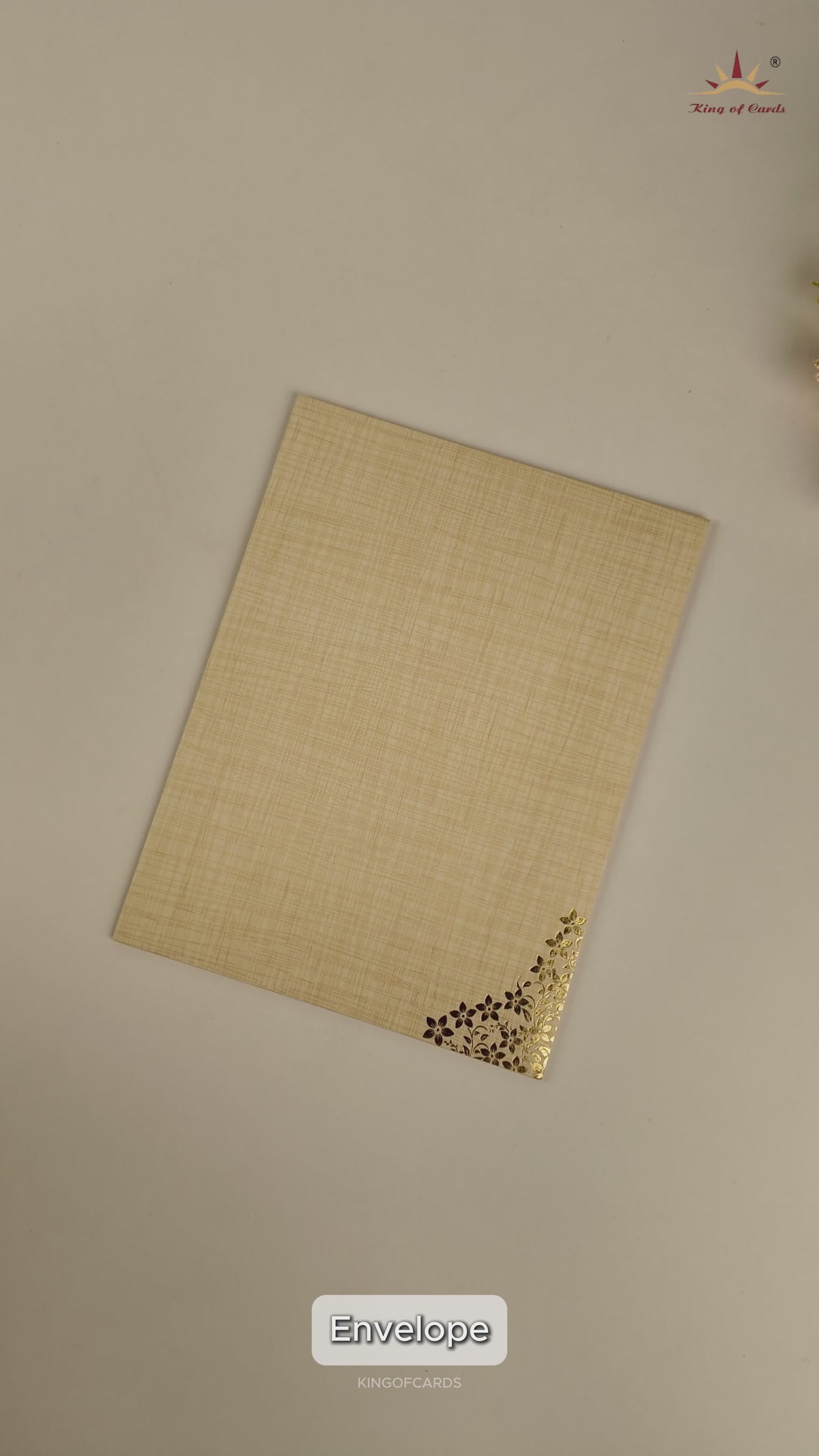 Cream Floral Ganesha Wedding Card - KNK7082S