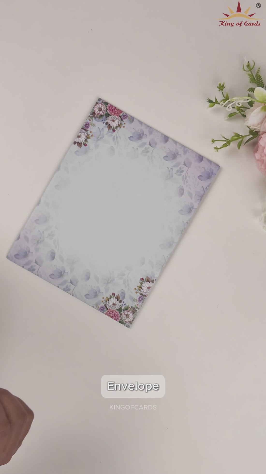 Blue Daisy Floral Wedding Card - KNKC4073