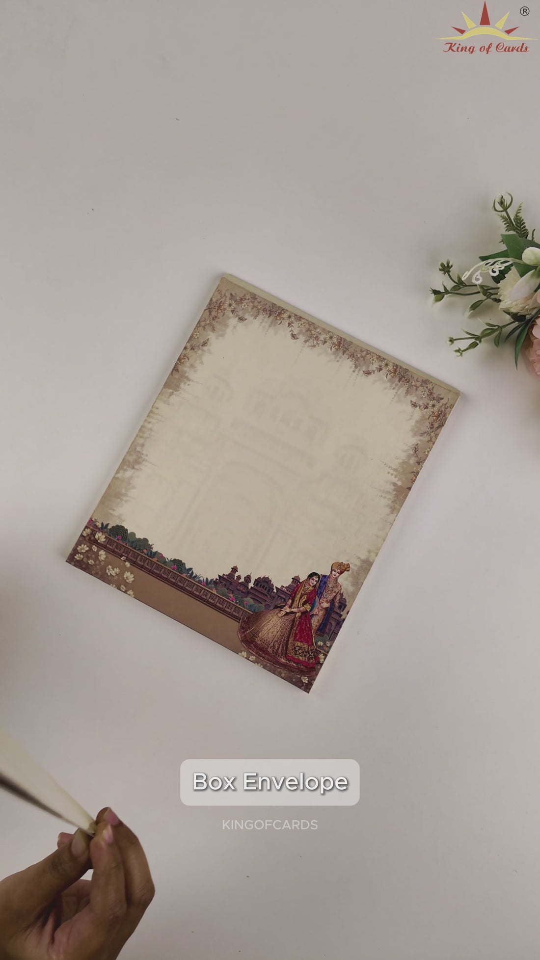 Grey Royal Bride Groom Palace Wedding Card - KAA05210