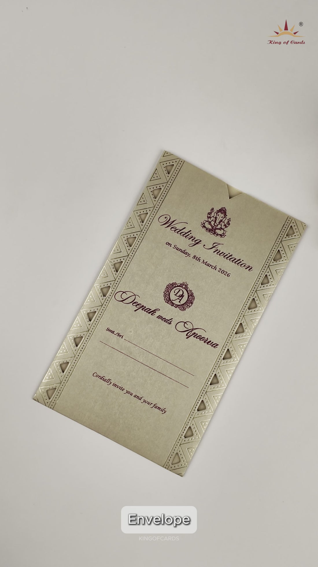 Gold Tassel Single Sheet Invitation Card - KNPD1122