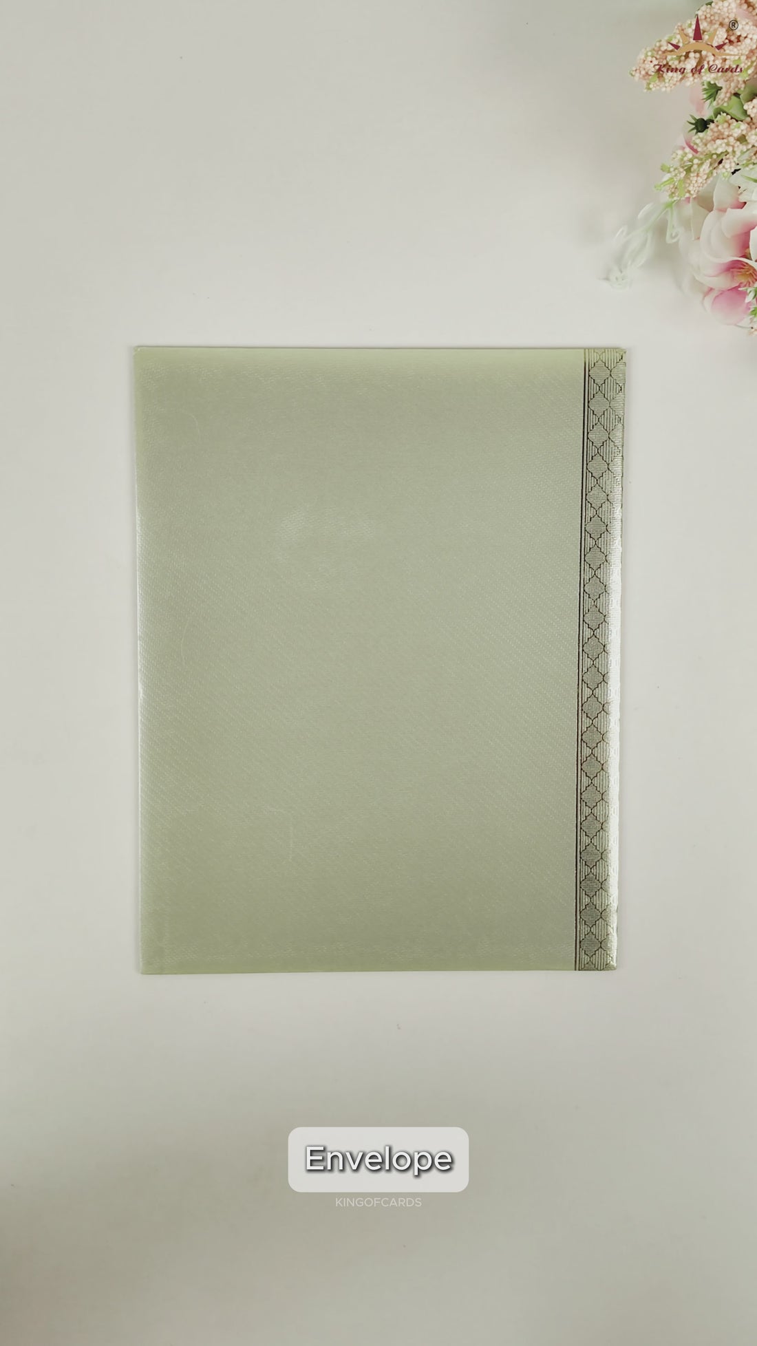 Olive Green Hindu Wedding Invitation Card - KNKGN5024