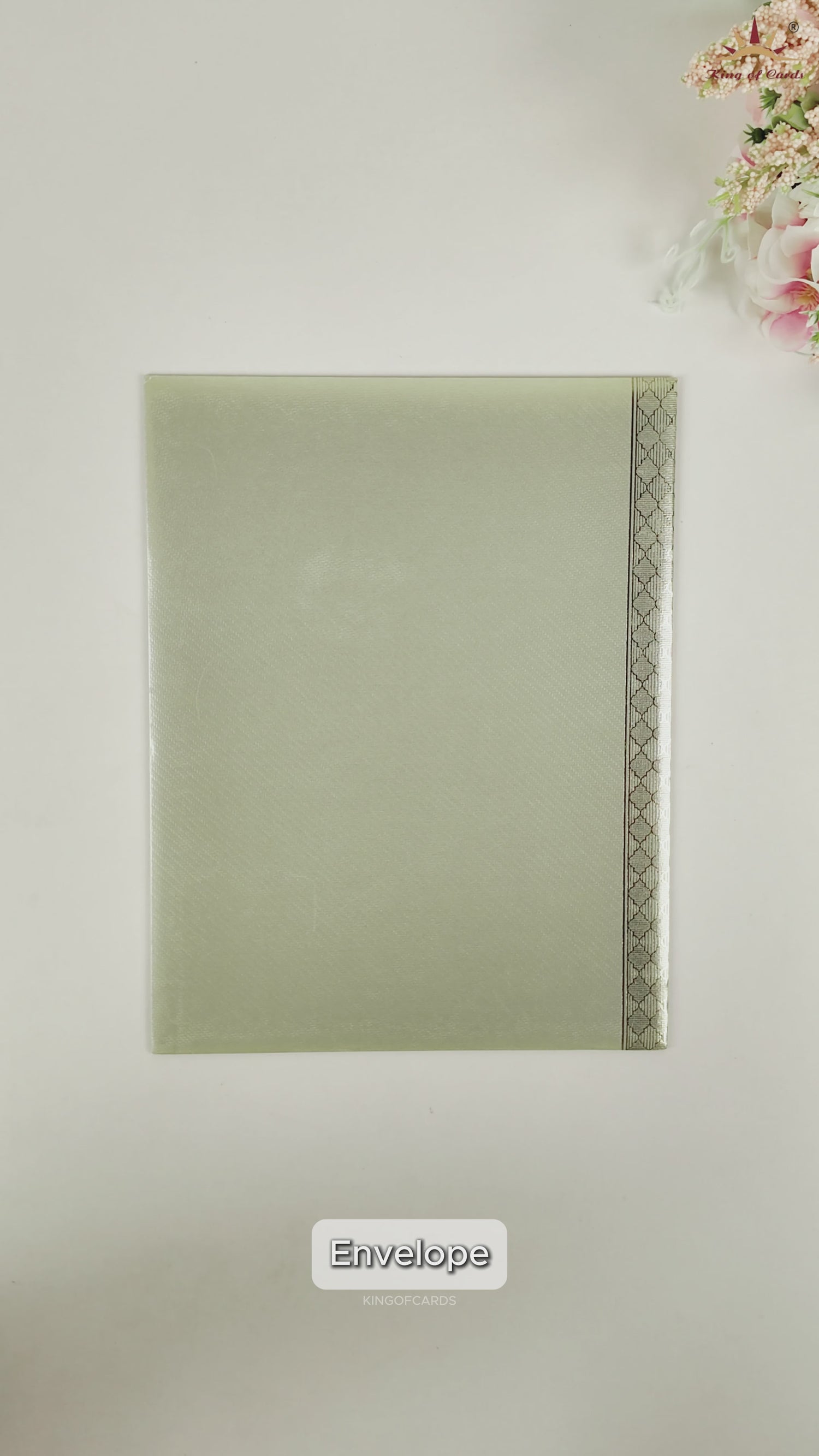 Olive Green Hindu Wedding Invitation Card - KNKGN5024