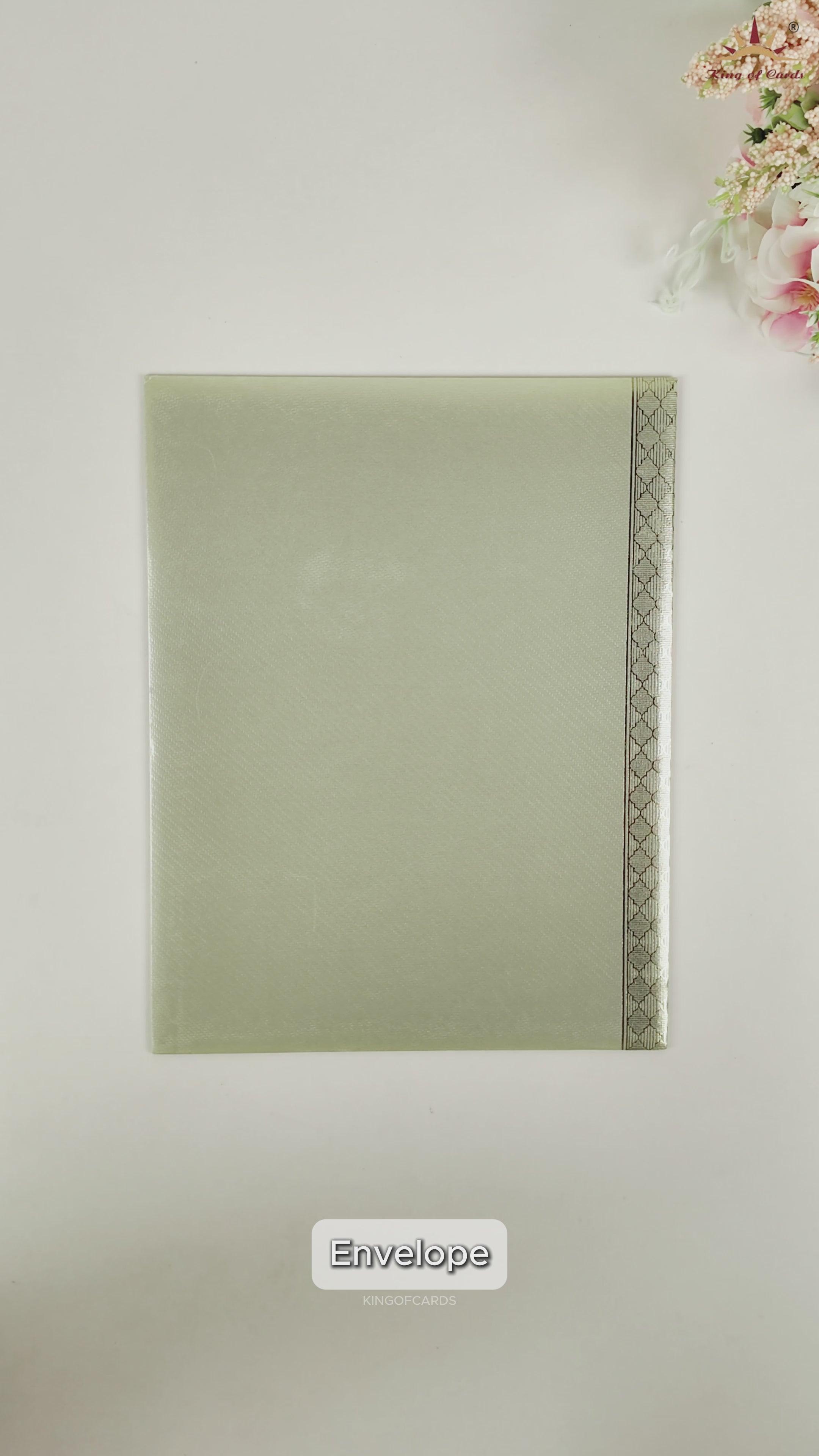 Olive Green Hindu Wedding Invitation Card - KNKGN5024