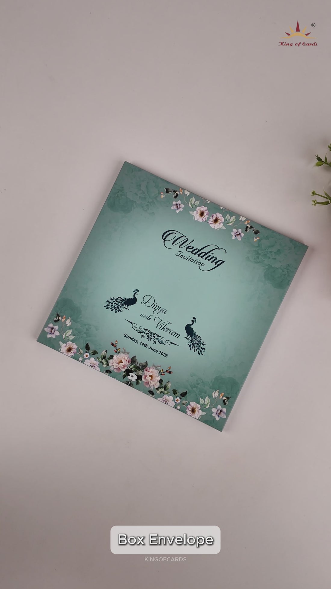 Blue Ganesha Wedding Card - KNKD8106