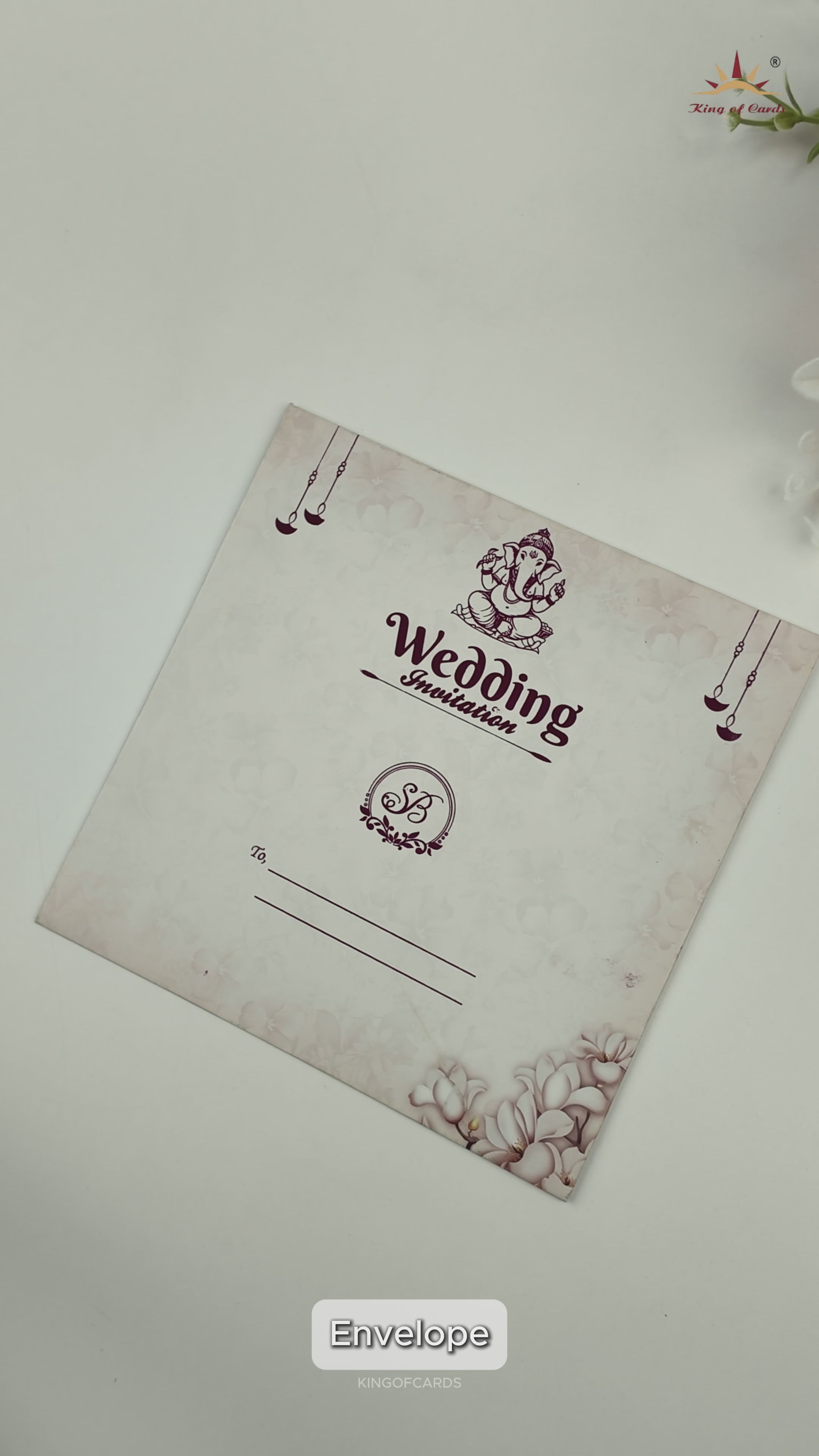 Peach Floral Single Sheet Invitation Card - KNIC7301