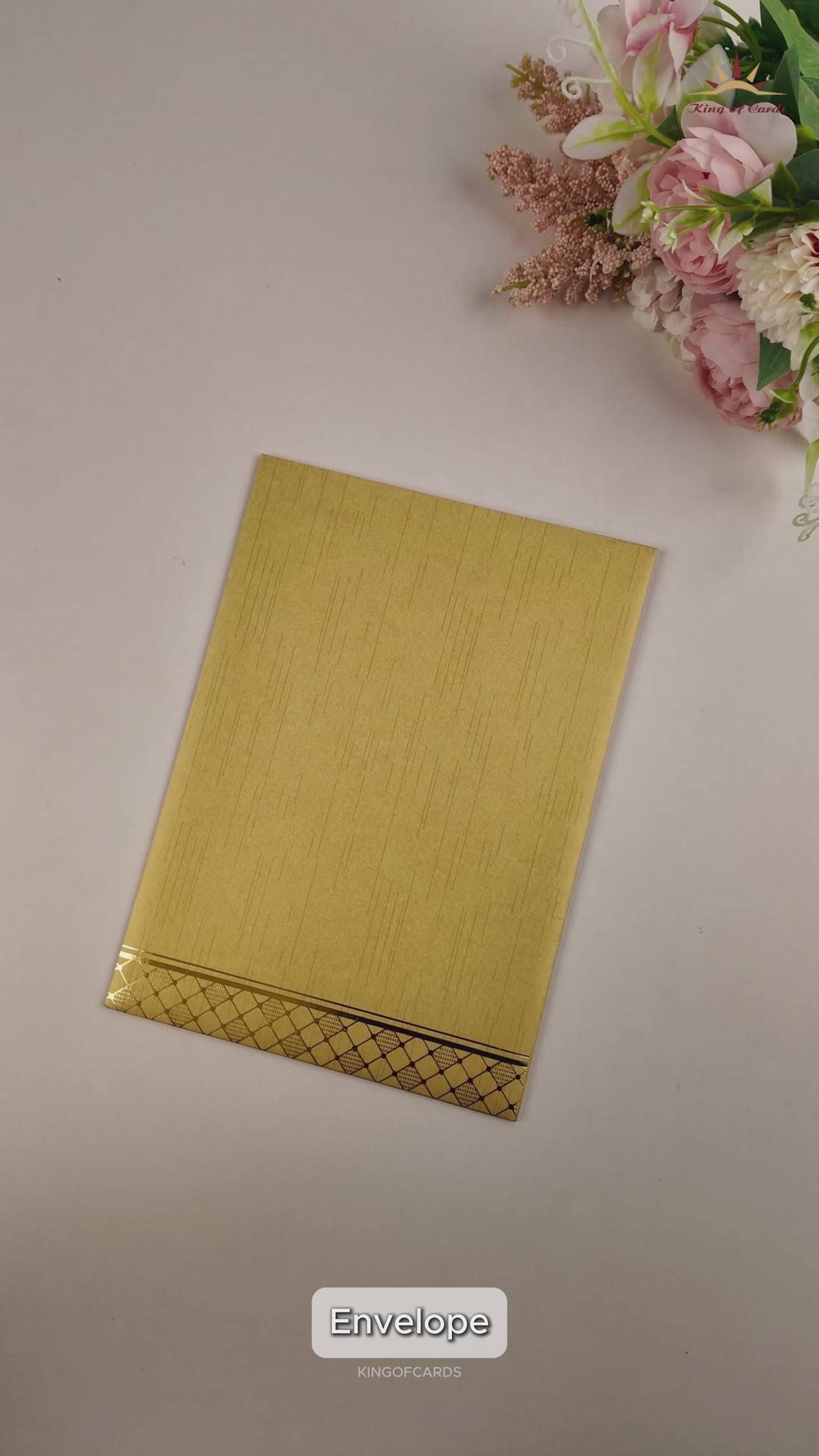 Gold shiny Door Style Wedding Card-KNKR040G