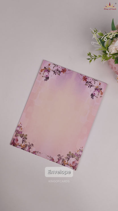 Lavender Floral Wedding Card-KNKC4038