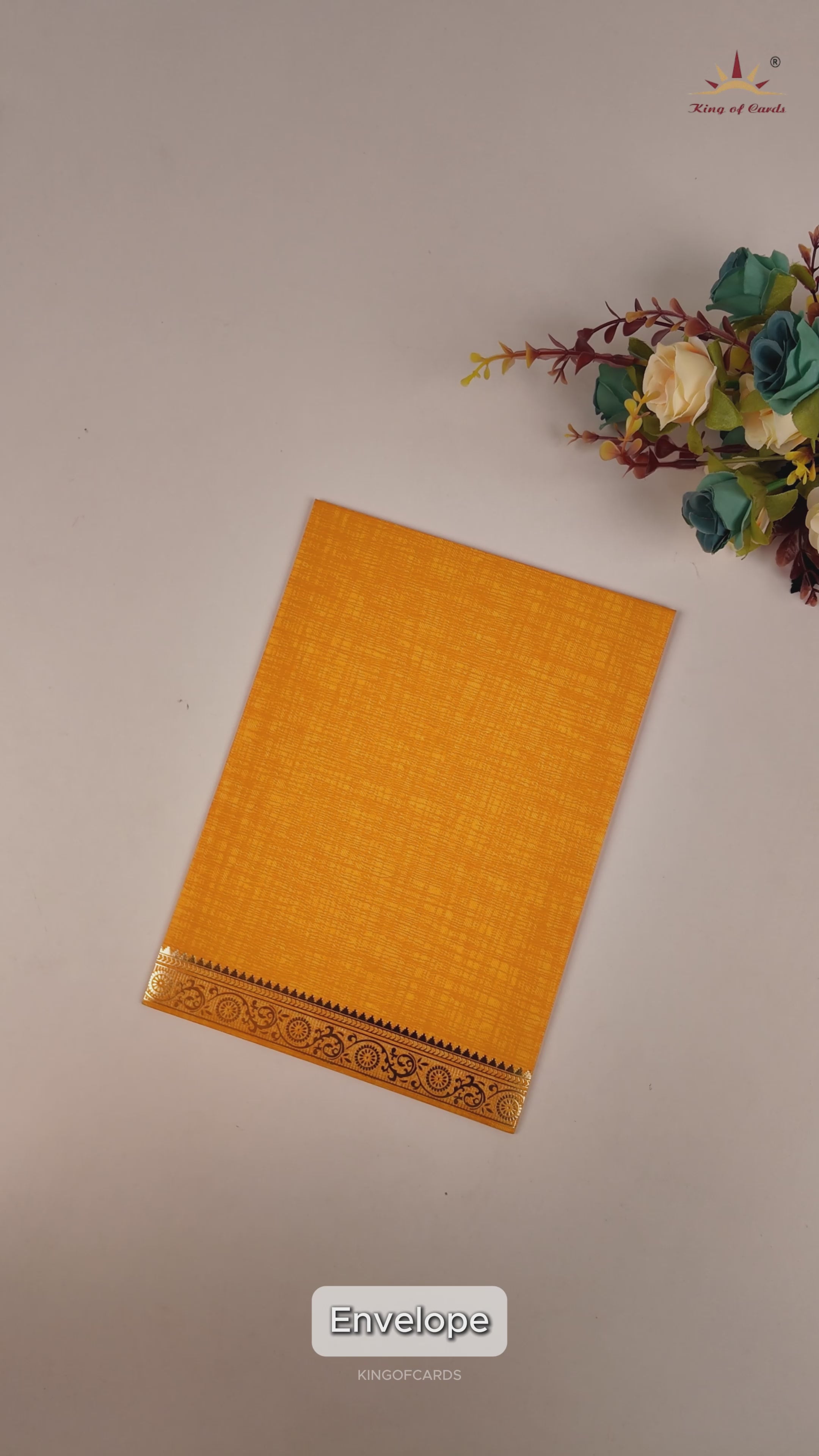 Orange Gold Floral Wedding Card - KNCM26OF