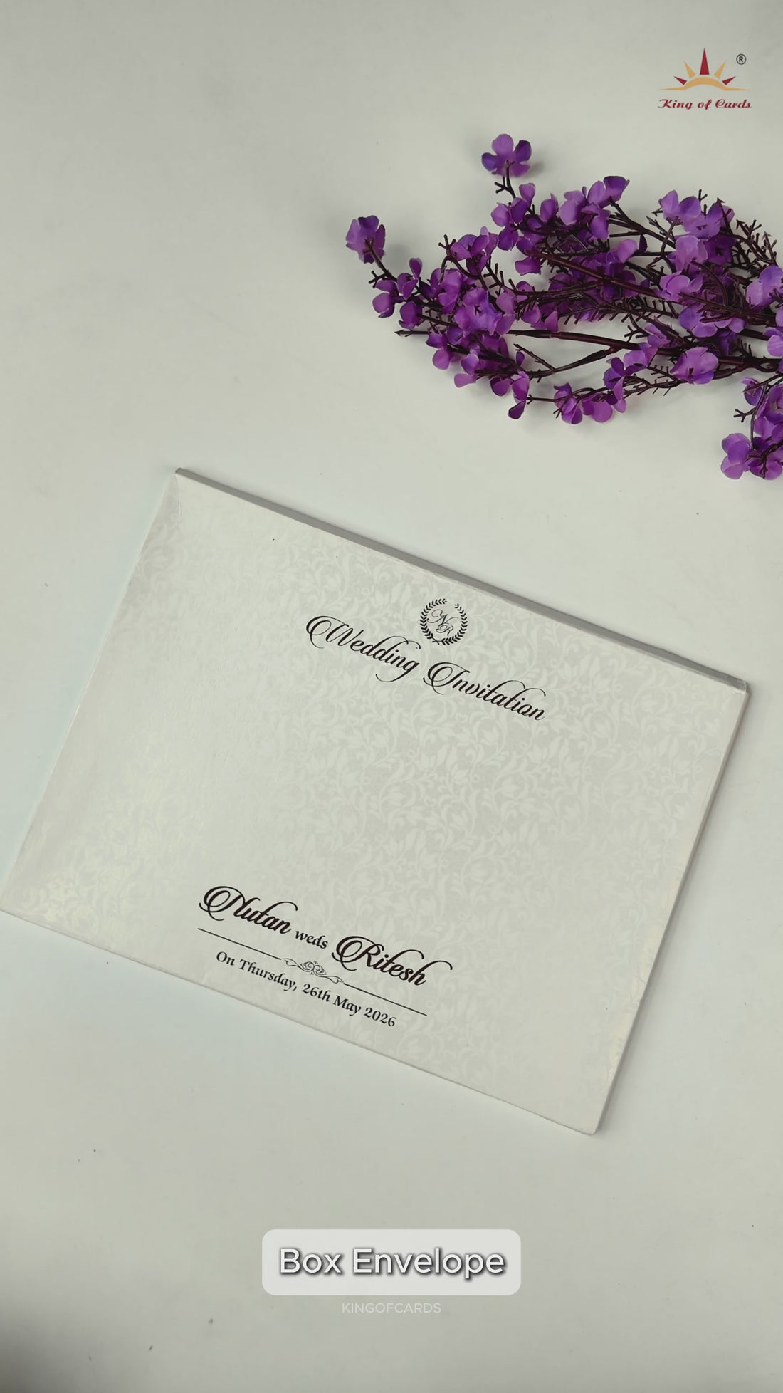 White Palace Elephant Wedding Card - KRE28620