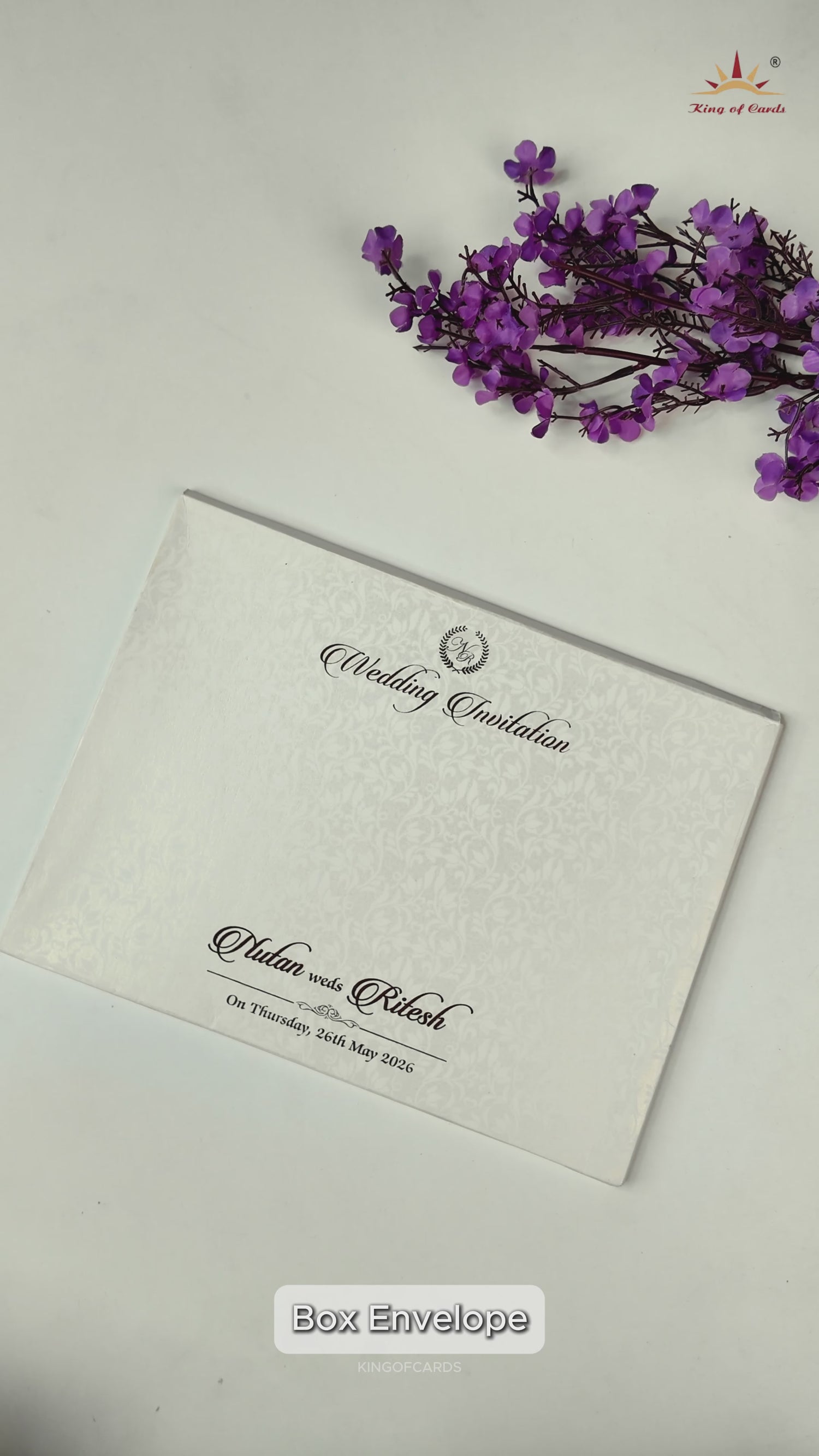 White Palace Elephant Wedding Card - KRE28620