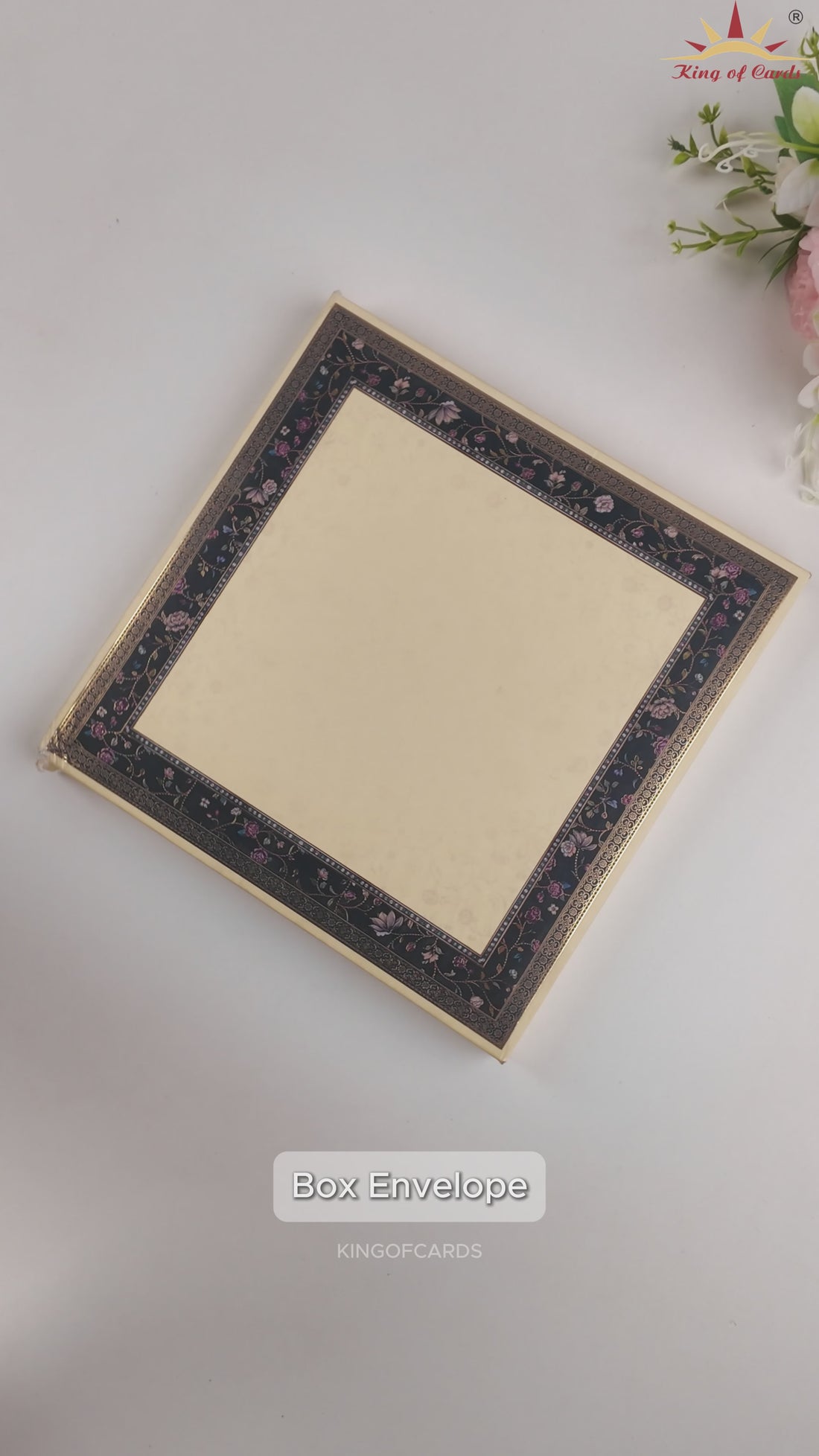 Royal Blue Floral Premium Invitation Card - KAA06320