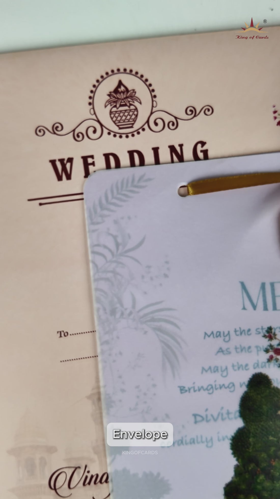 Pink Floral Theme Wedding Card  -  KNAL1401