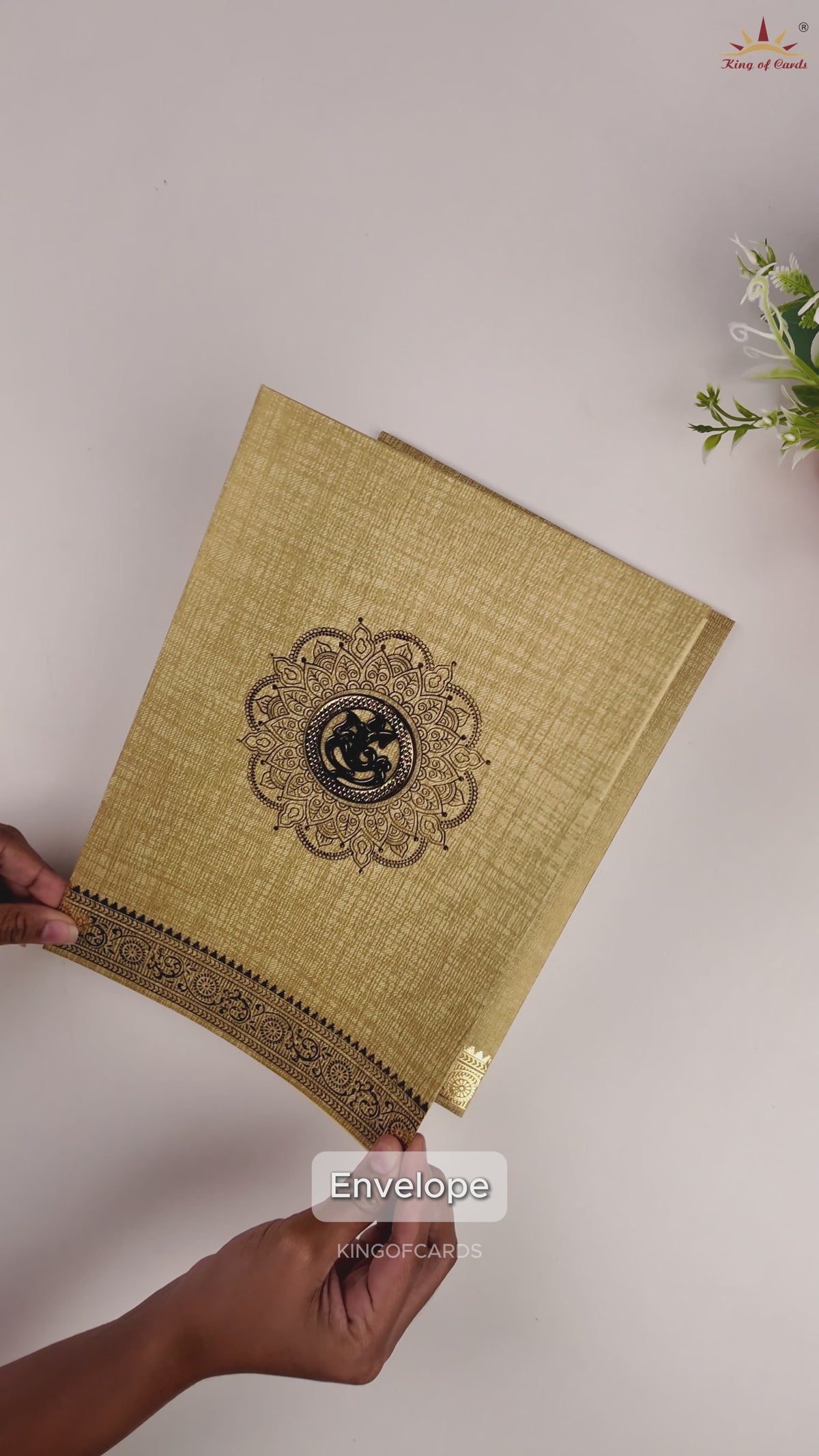 Brown Gold Mandala Floral Wedding Card - KNCM26NF