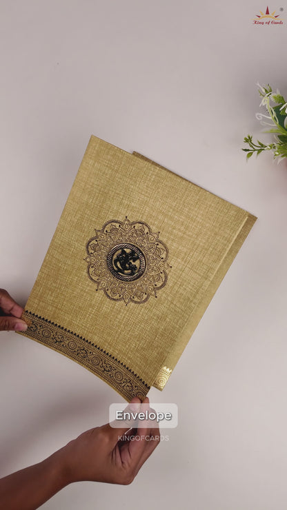 Brown Gold Mandala Floral Wedding Card - KNCM26NF