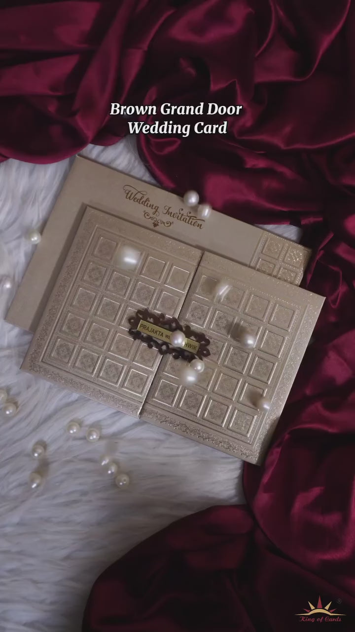 Metallic Light Brown Door Invitation-KSI12610