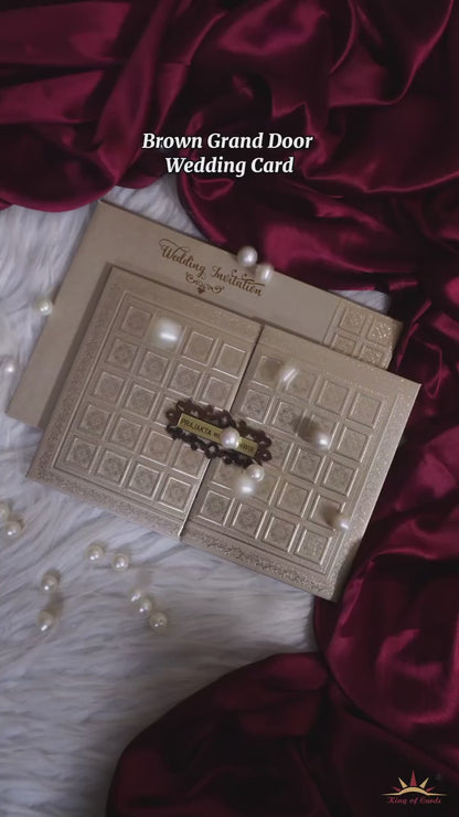 Metallic Light Brown Door Invitation-KSI12610