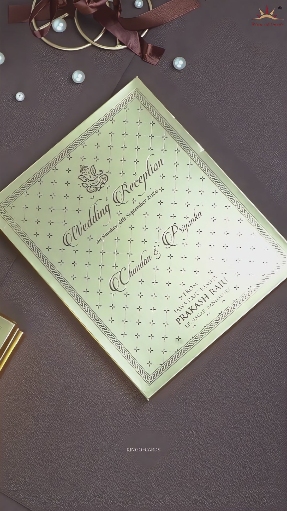 Gold Premium Door Style Luxury Invitation Box - KNLW202562