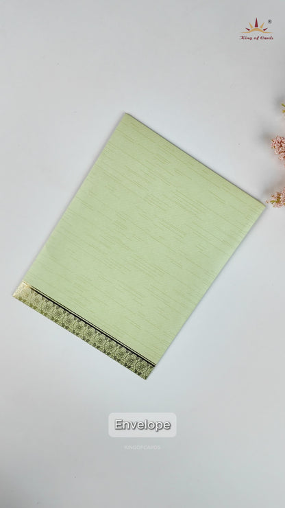 Pista Green Ganesha Wedding Card-KNRM8706N