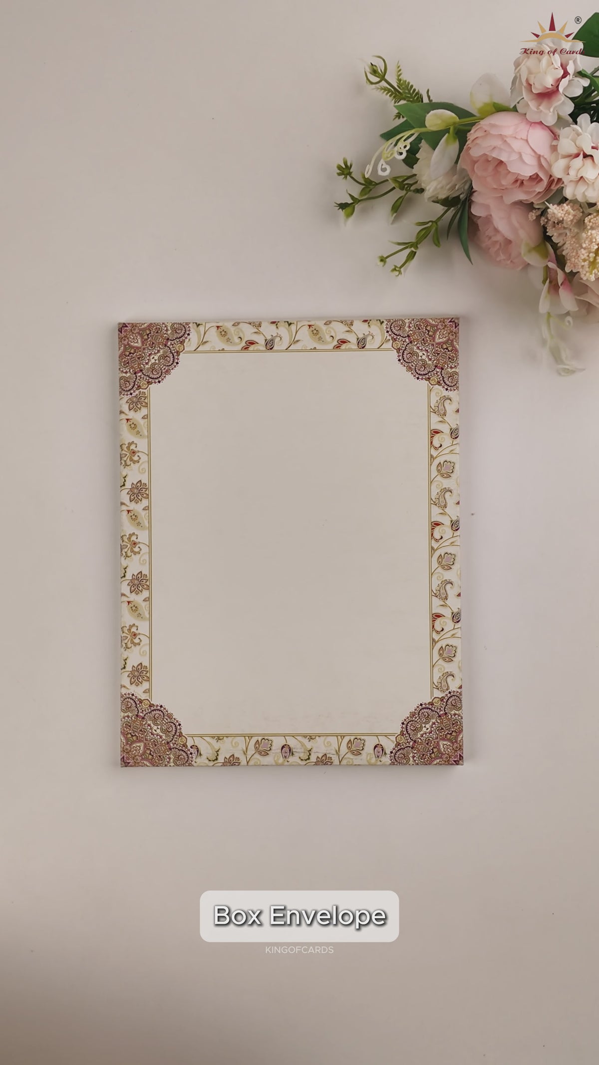 Cream Padded Floral Pattern Wedding Card - KAA06280