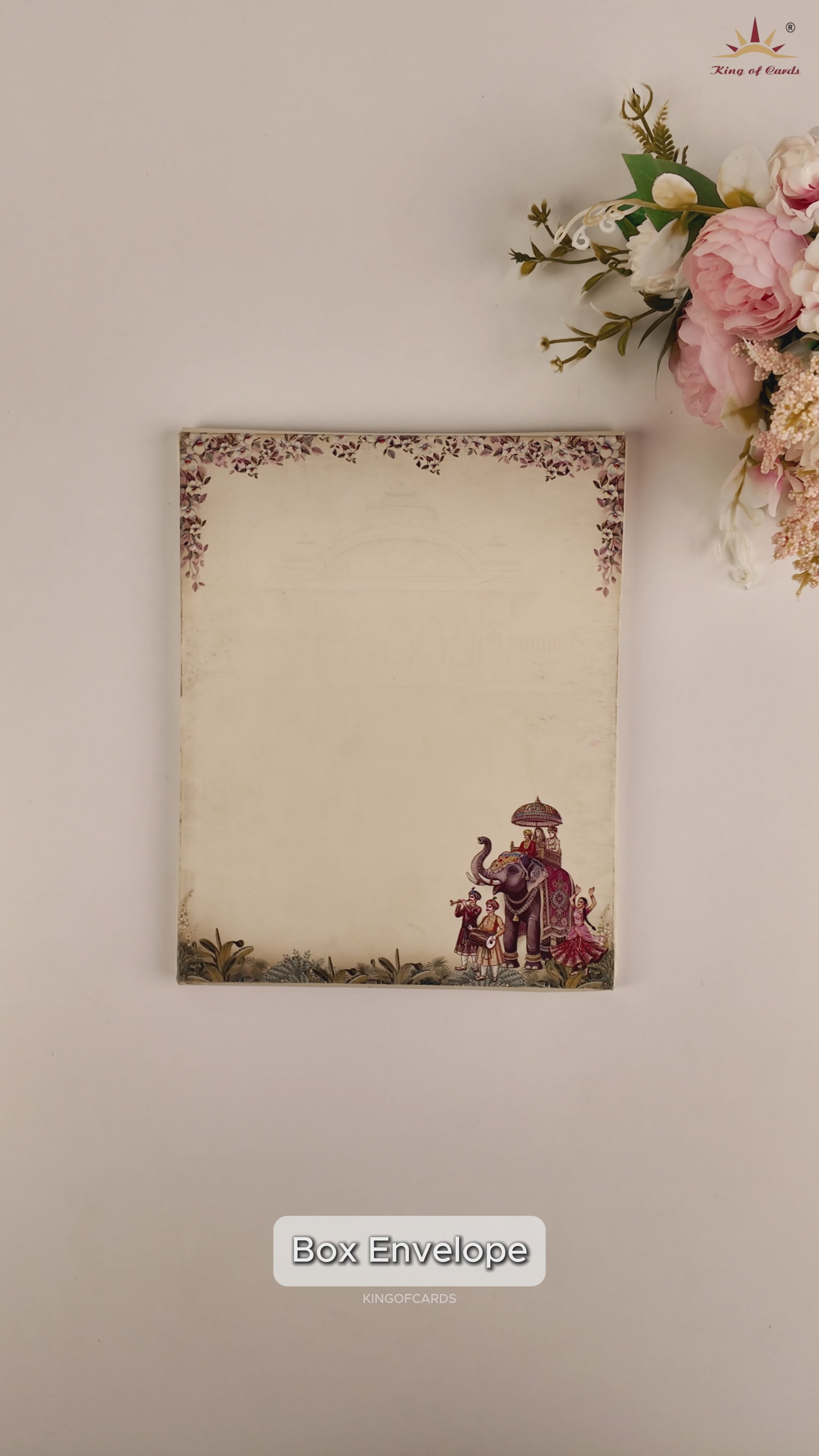 Cream Royal Palace Elephant Wedding Card - KAA05120
