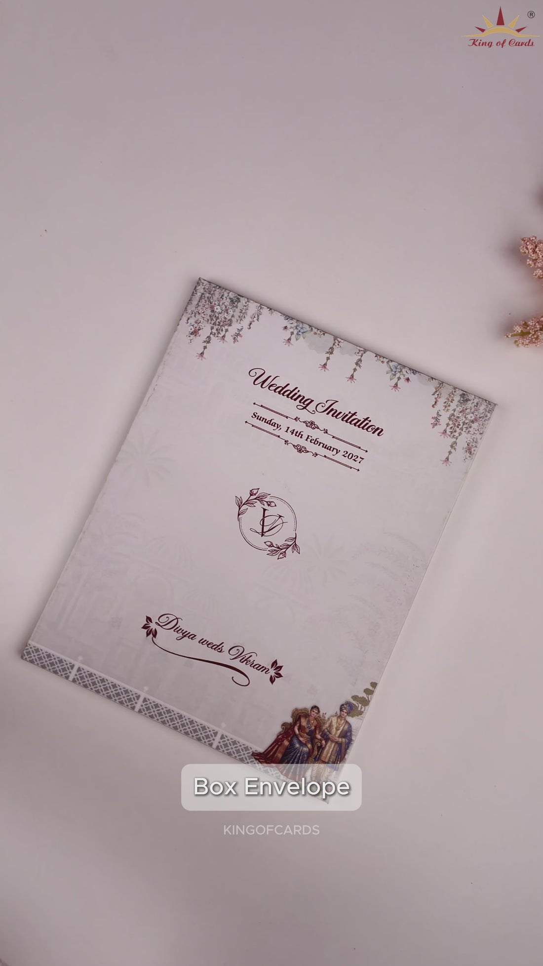 White Bride Groom Wedding Invitation Card - KNKN6326