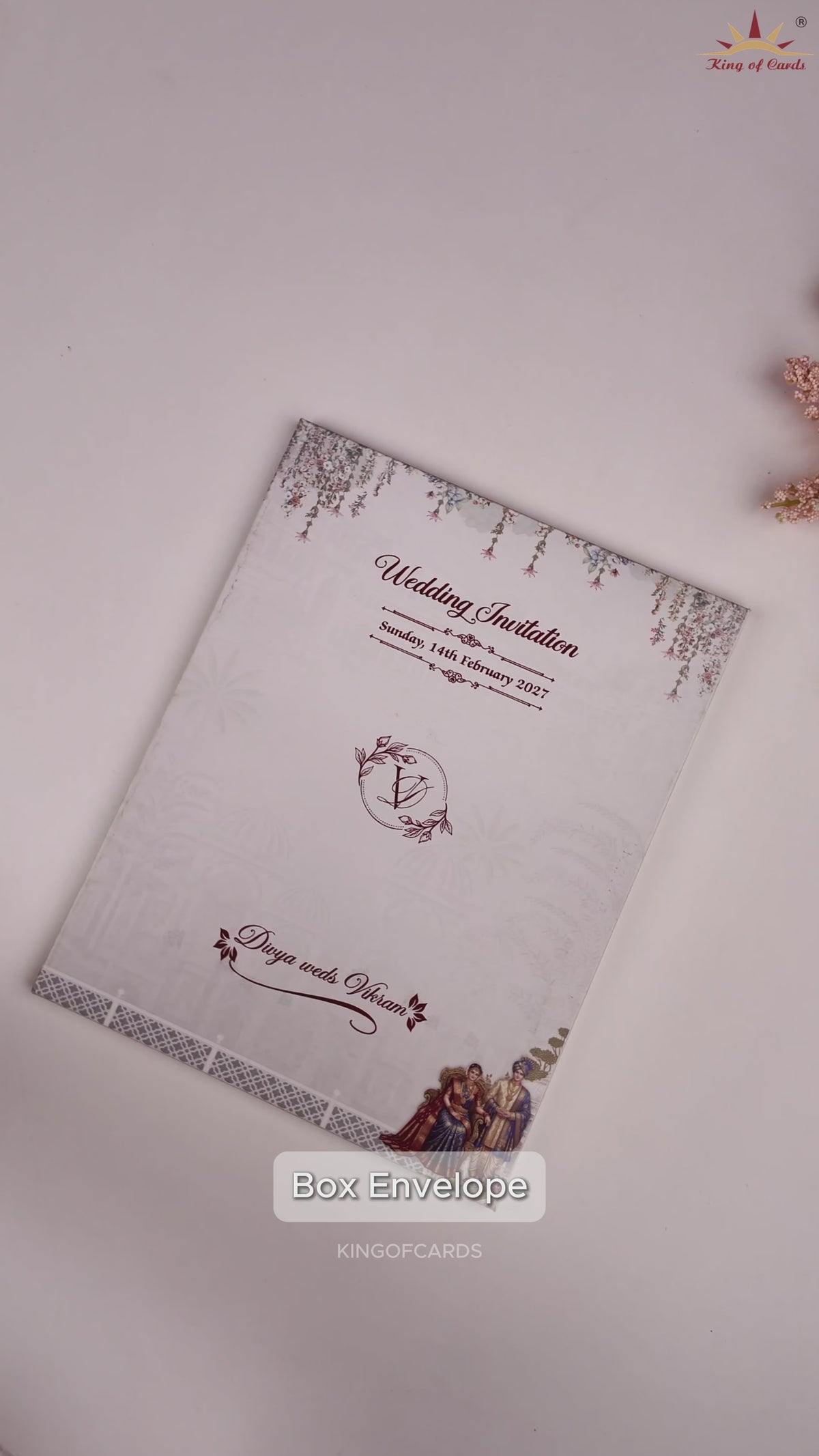 White Bride Groom Wedding Invitation Card - KNKN6326
