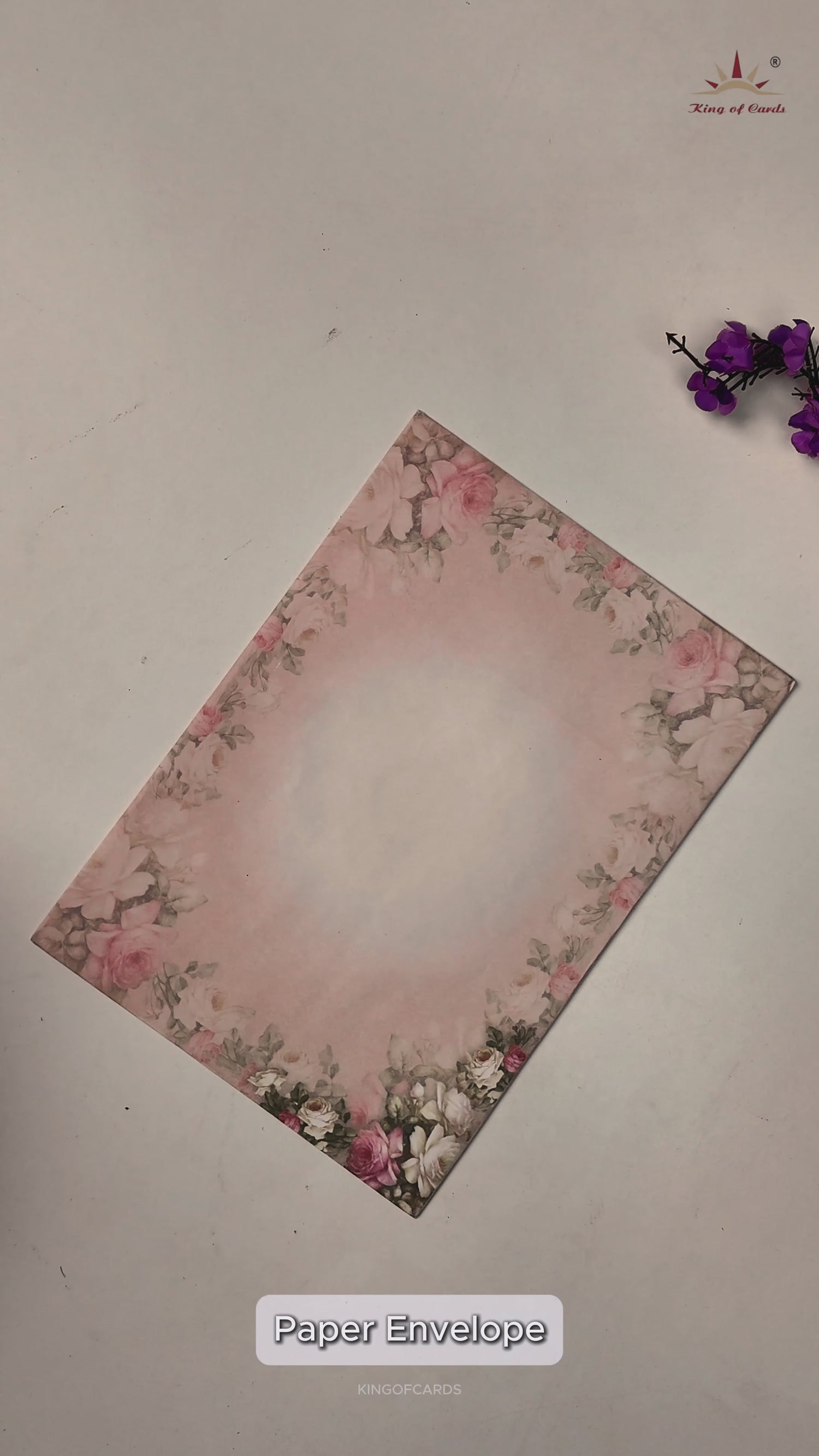 Pink Floral Ganesha Wedding Card - KNEP1603