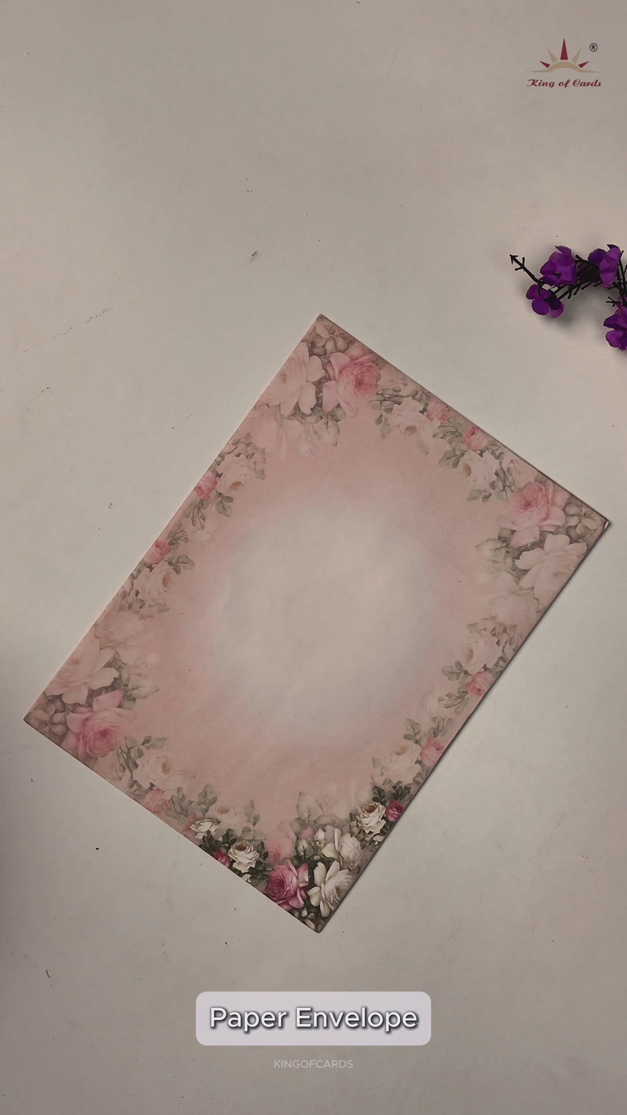 Pink Floral Ganesha Wedding Card - KNEP1603
