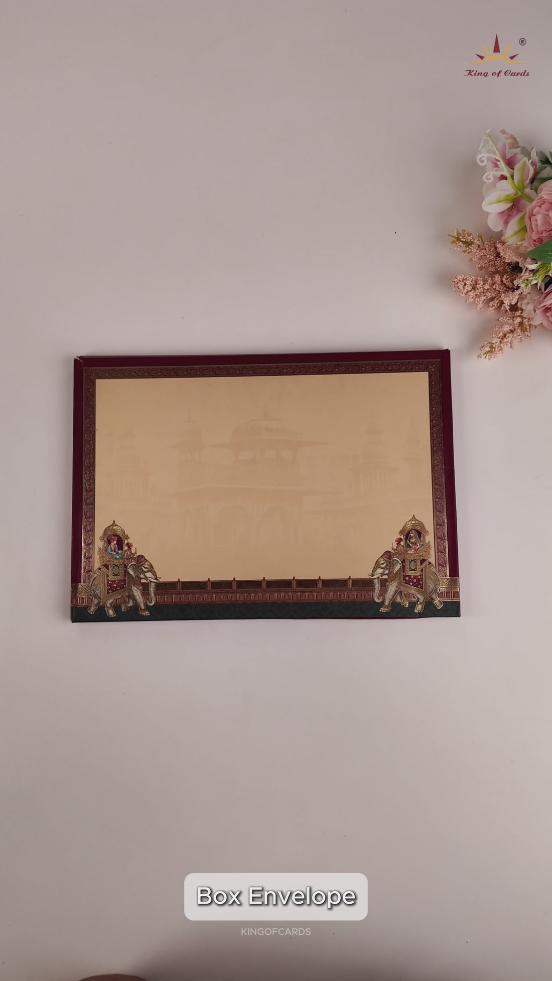 Pink Padded Royal Elephant Baraat Invitation Card - KAA05960