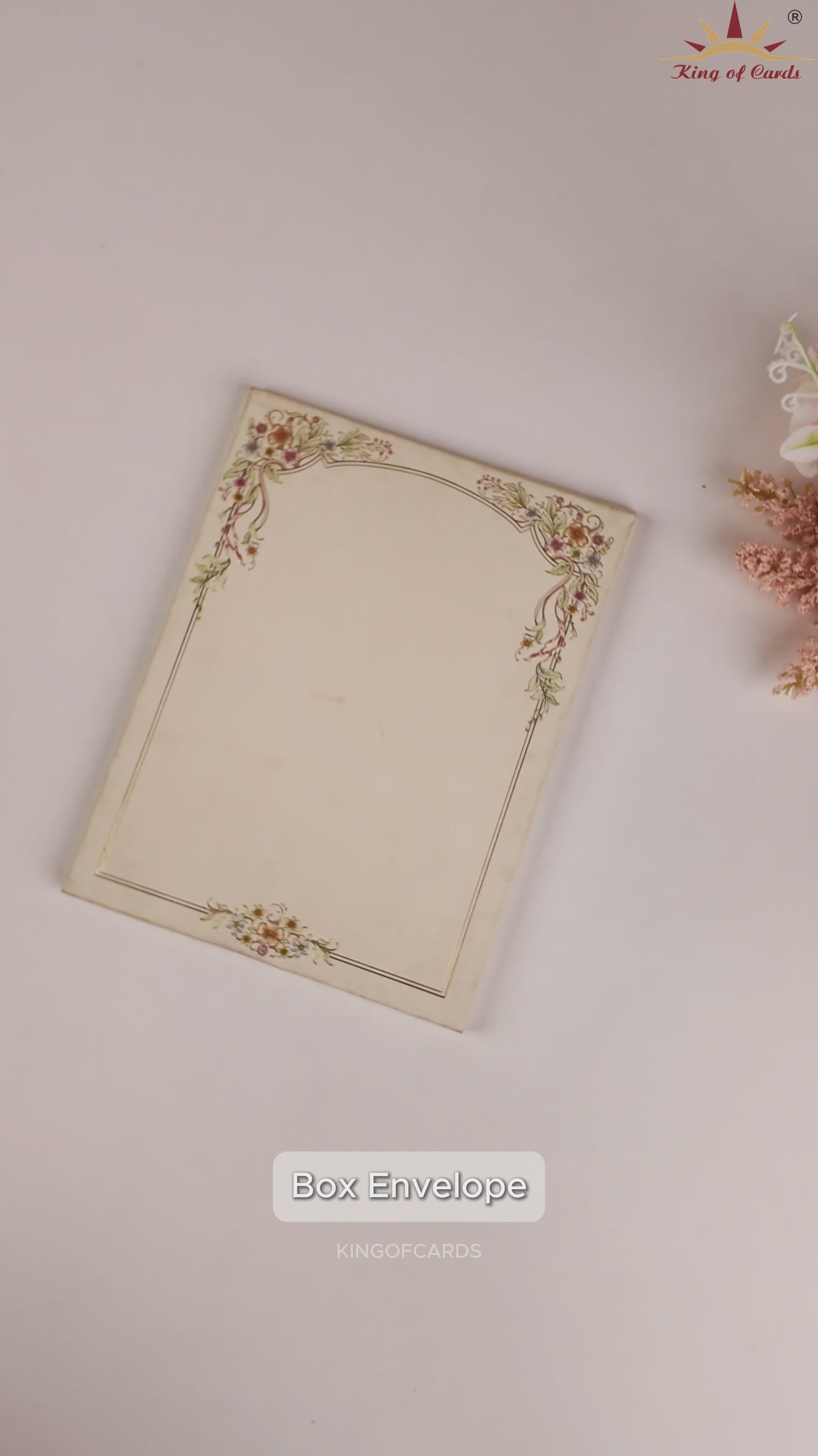 Cream Padded Floral Invitation Card - KAA06430
