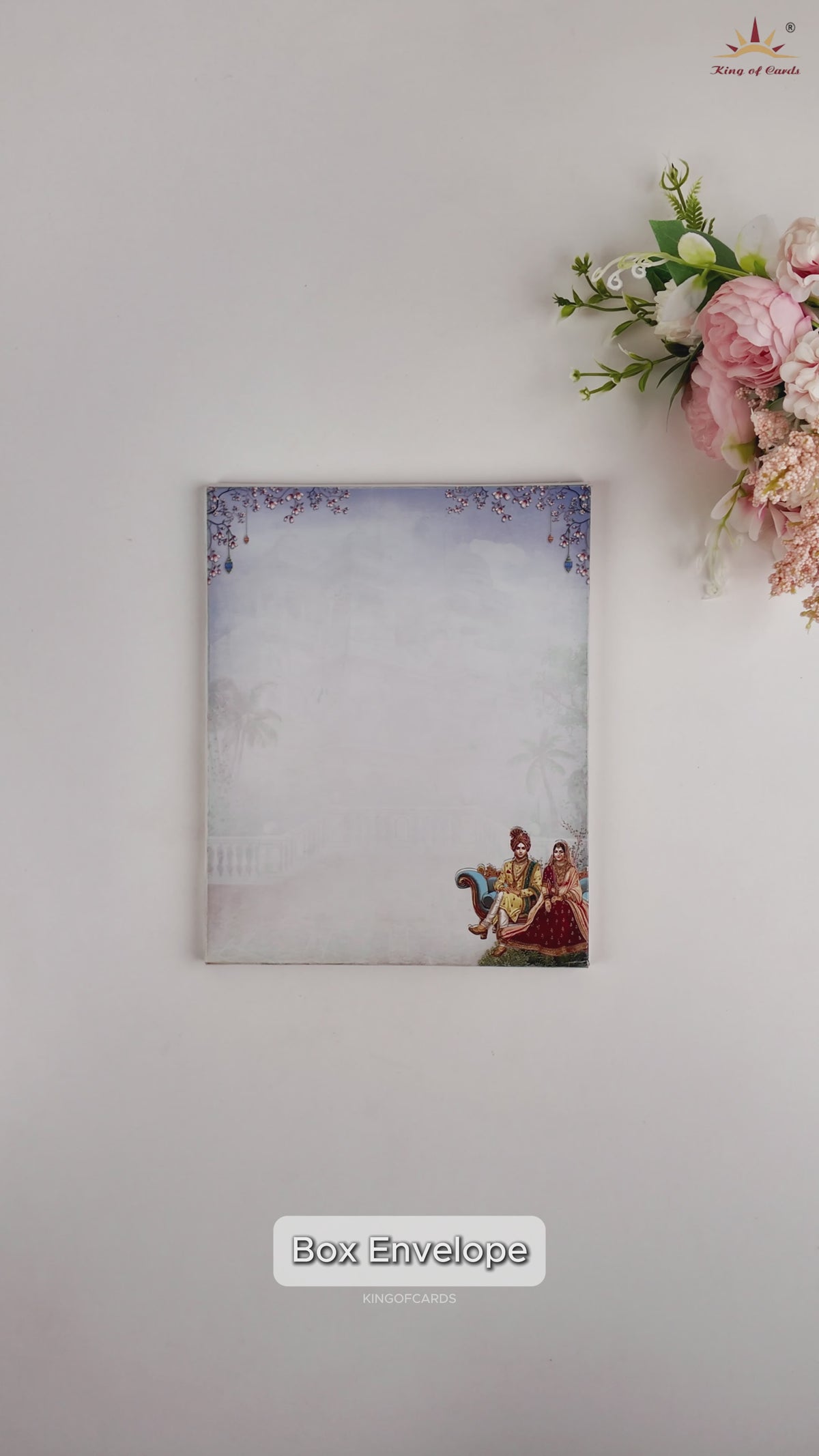 Light Blue Bride Groom Wedding Card - KAA05110
