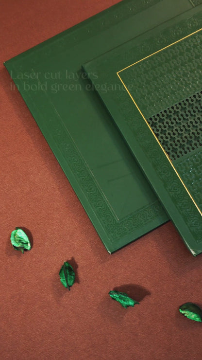 Green MDF Wedding Cardkp-KPR09260