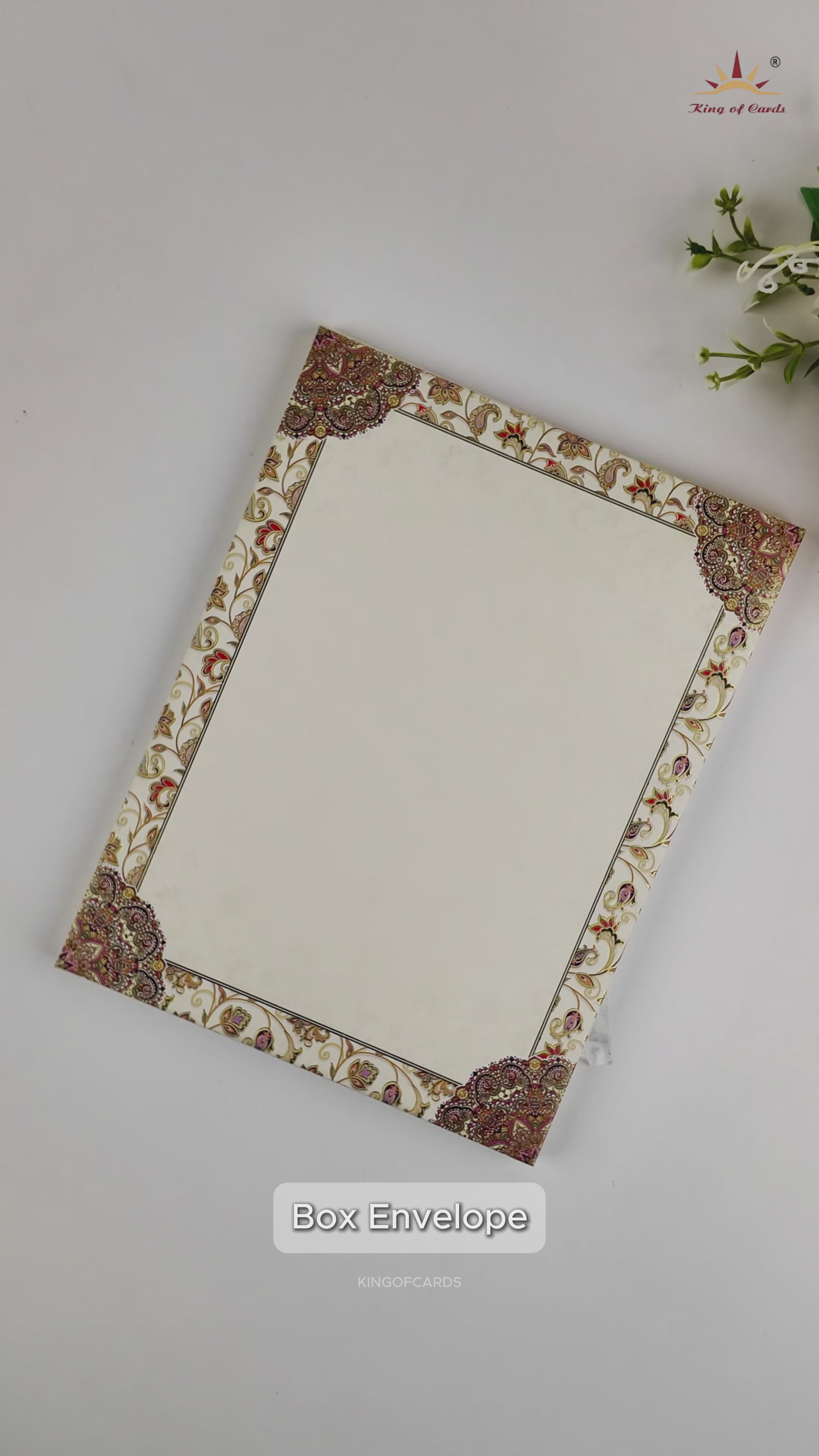Cream Floral Pattern Padded Wedding Card - KAA05790